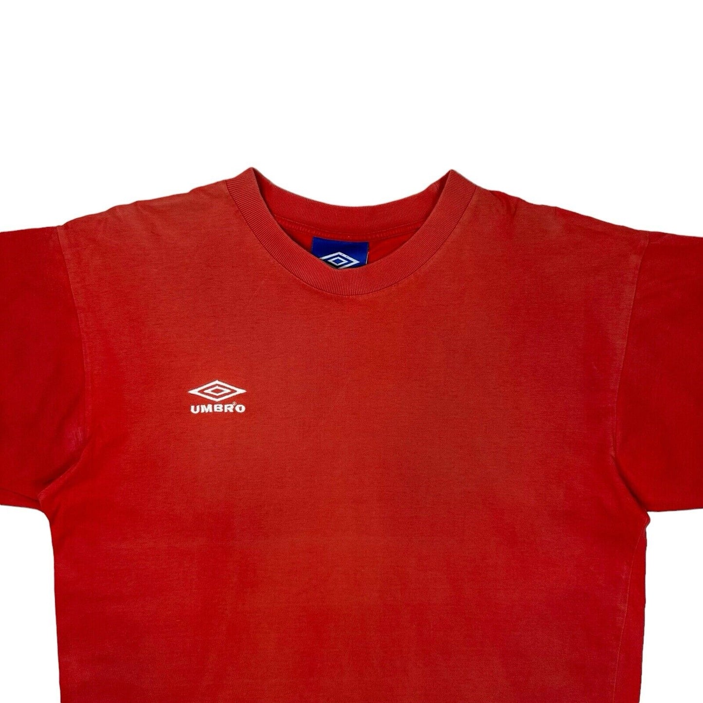 Vintage Umbro T-Shirt Embroidered Logo Mens Large Red 90's Sportswear