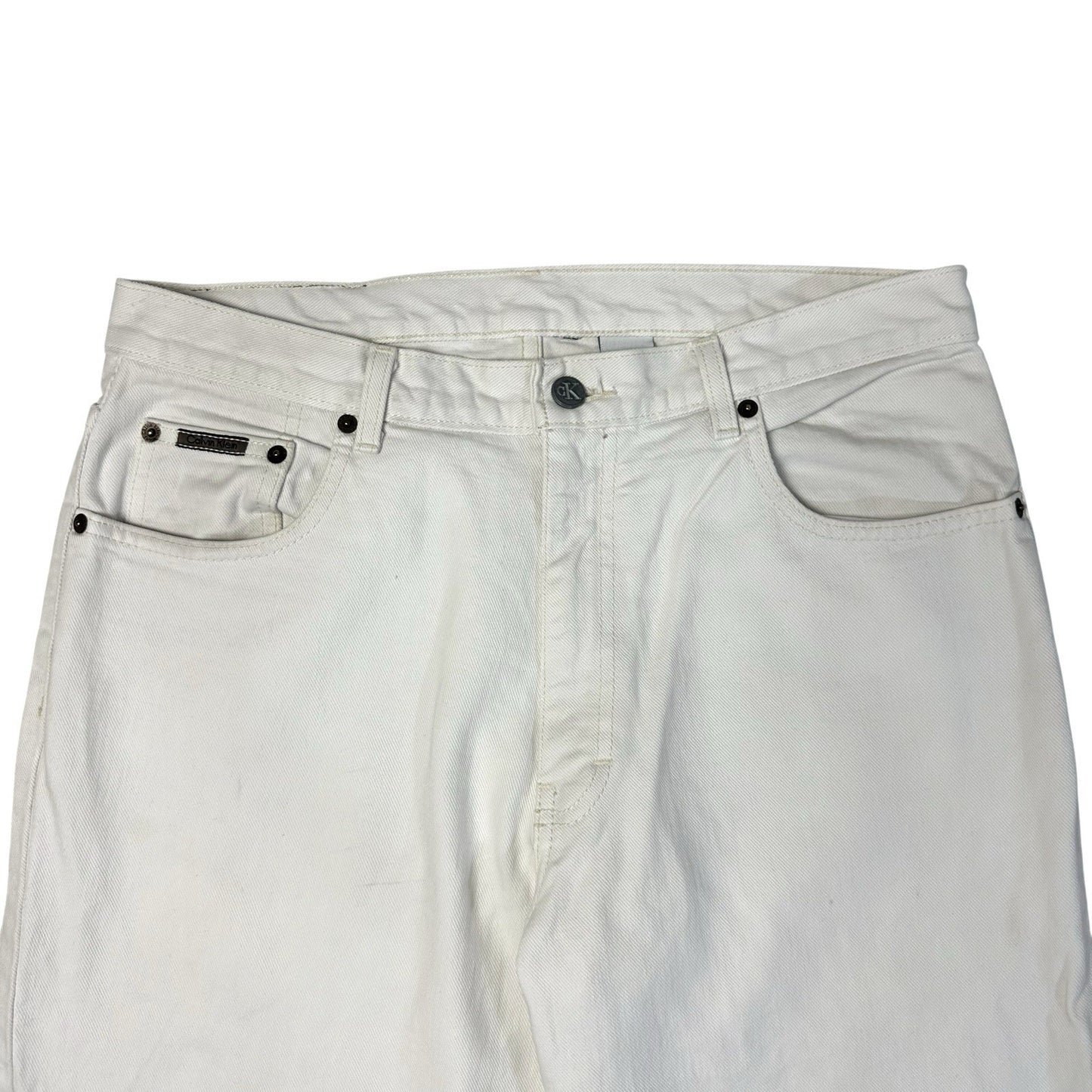 Vintage Calvin Klein Jeans White 34w 31l Made In USA