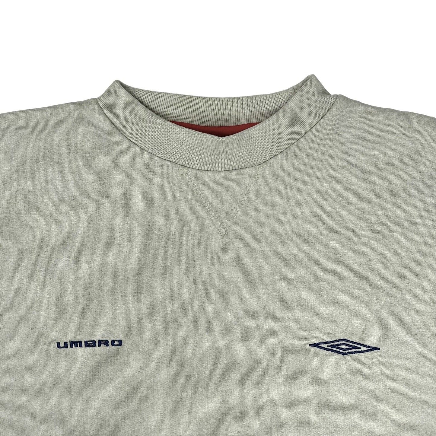 Vintage Umbro Crew Neck Jumper Mens XL Cream 90's Sportswear Embroidered