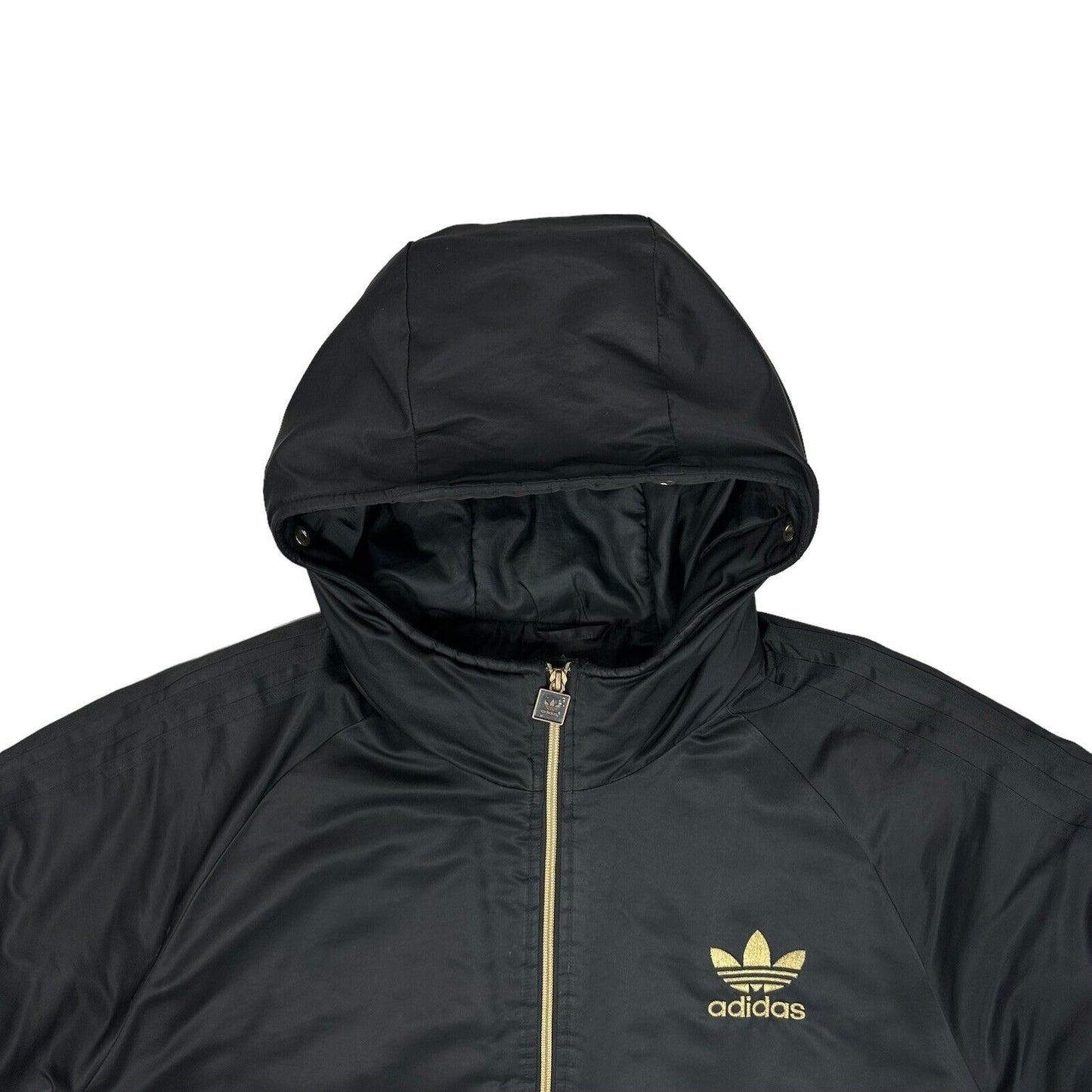 Vintage Adidas Chile 62 Padded Jacket Mens Large Black Embroidered Hooded