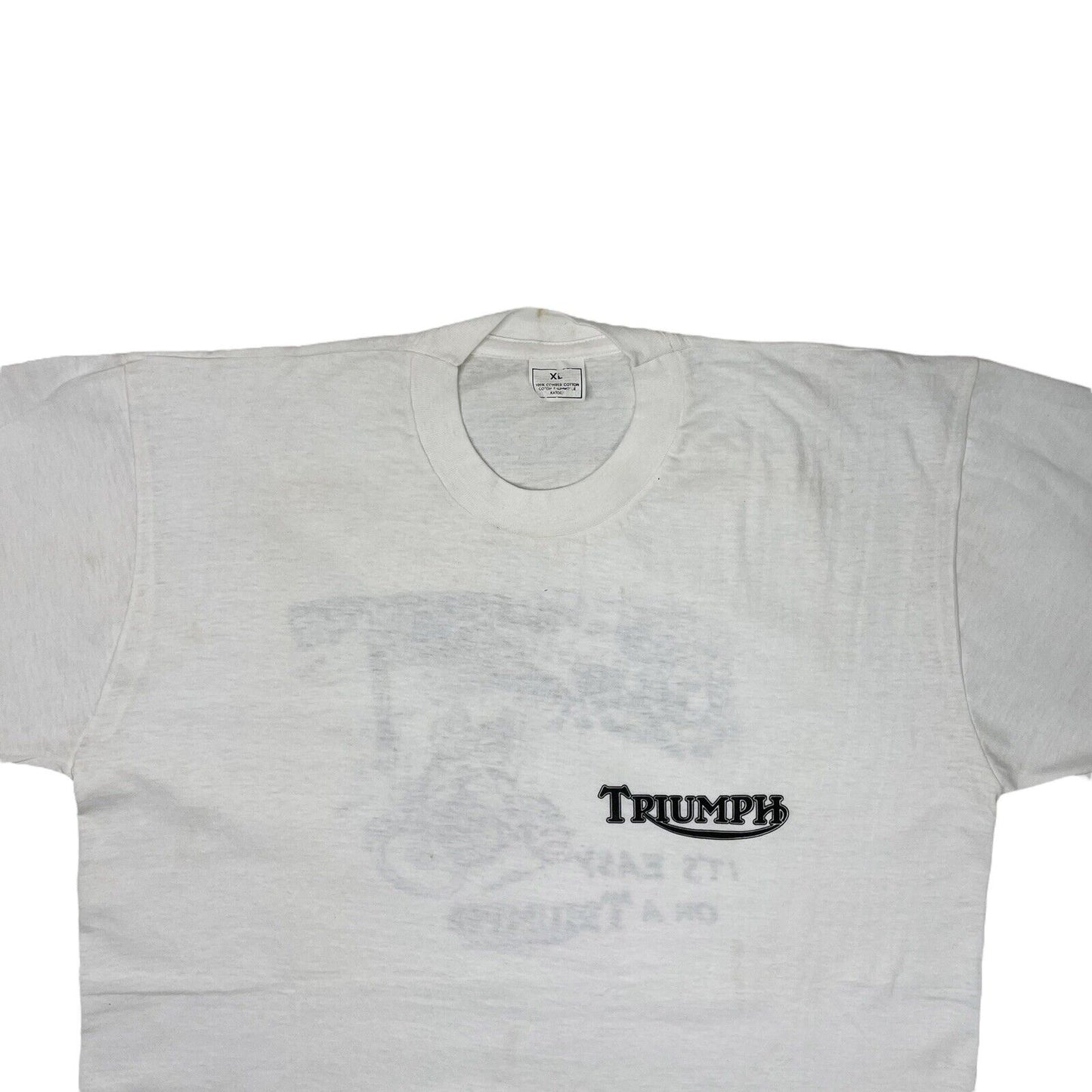 Vintage Triumph T-Shirt White Mens XL Deadstock It’s Easy On A Triumph Graphic