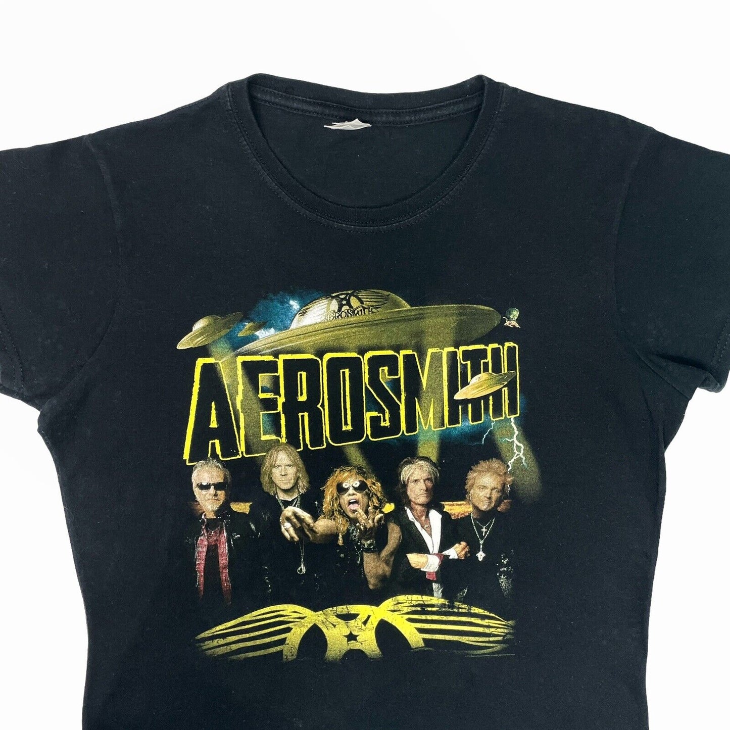 2014 Aerosmith Tour T-Shirt Womens Large Black The Global Warming Tour