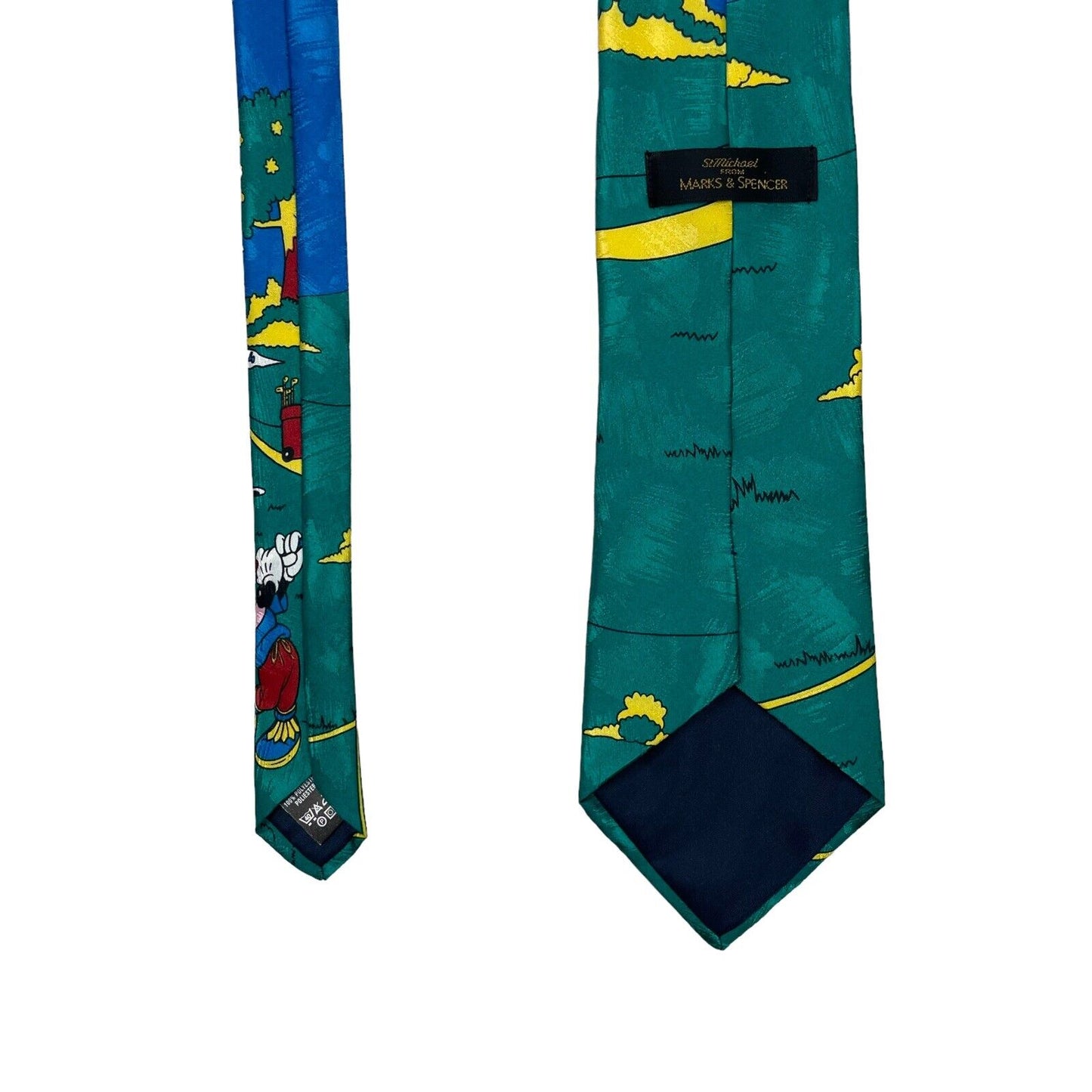 Vintage Disney Tie Mickey Mouse Green And Blue 90’s Golf Design