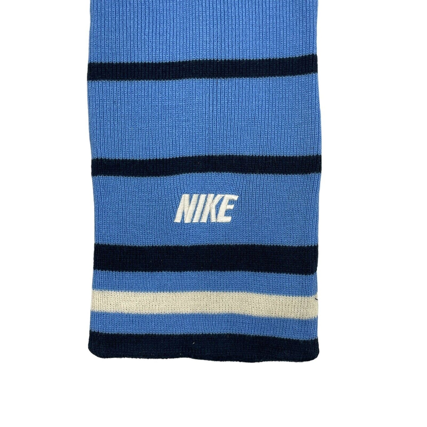 Vintage Nike Logo Scarf Blue And Navy Stripe Unisex 90’s Sportswear