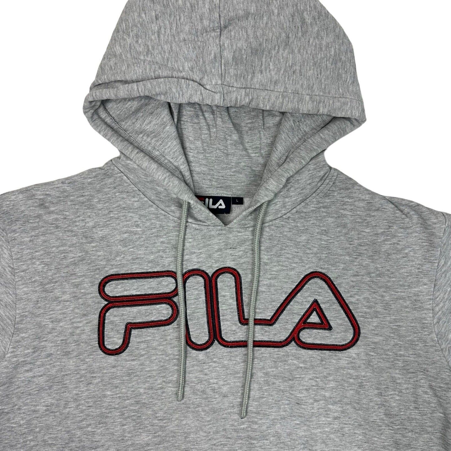 Vintage Fila Logo Hoodie Mens Large Embroidered Grey