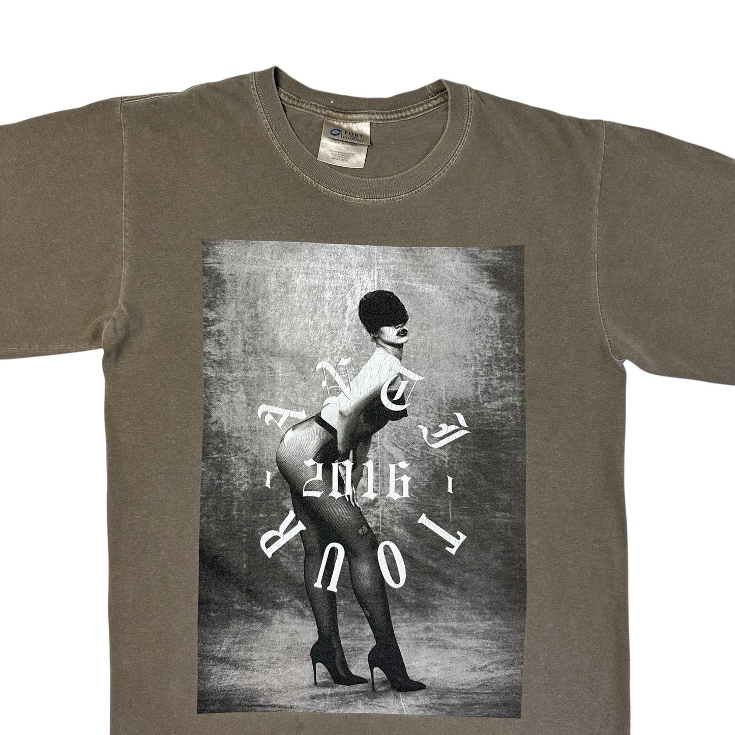 2016 Rihanna Anti EU Tour T-Shirt Adult Small Khaki Green Graphic Print
