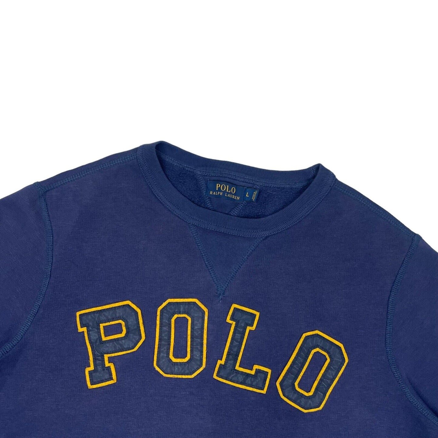 Polo Ralph Lauren Crew Neck Logo Jumper Navy Blue Mens Large