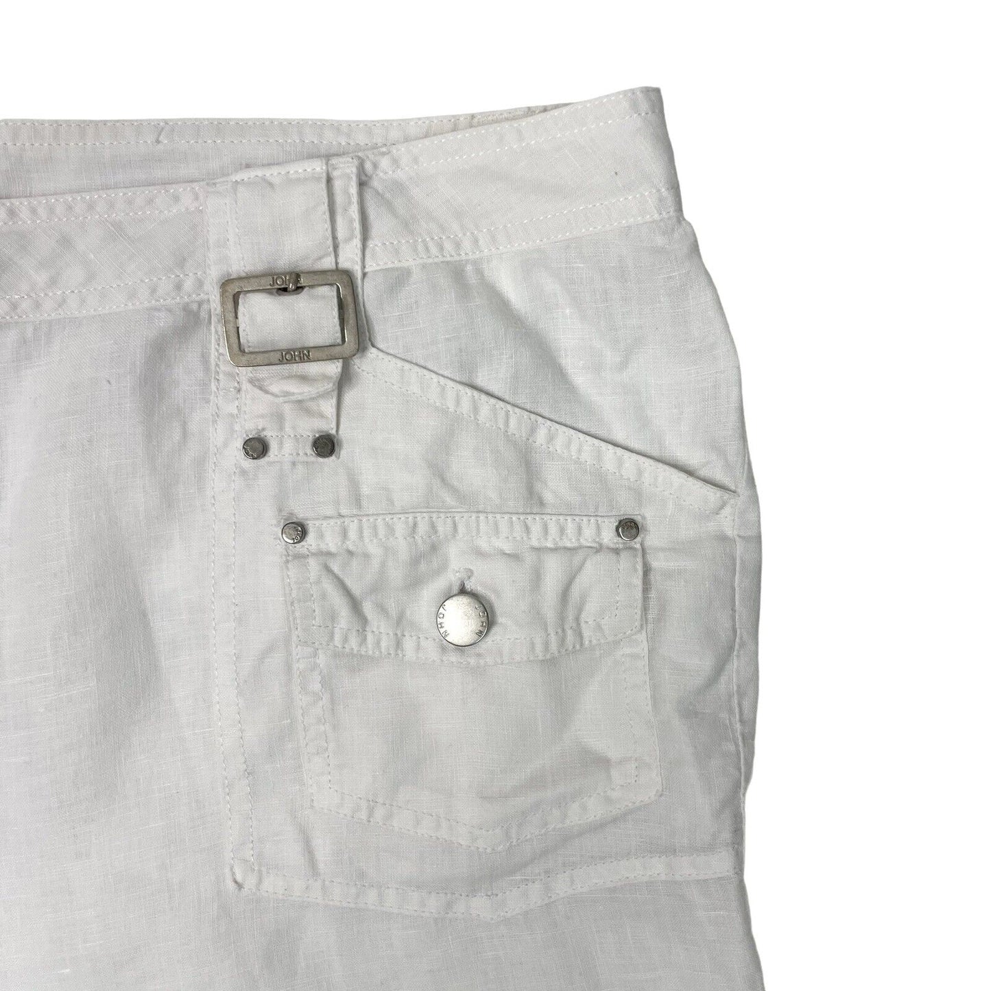 00’s John Richmond Shorts Women’s 39w White Embroidered Logo