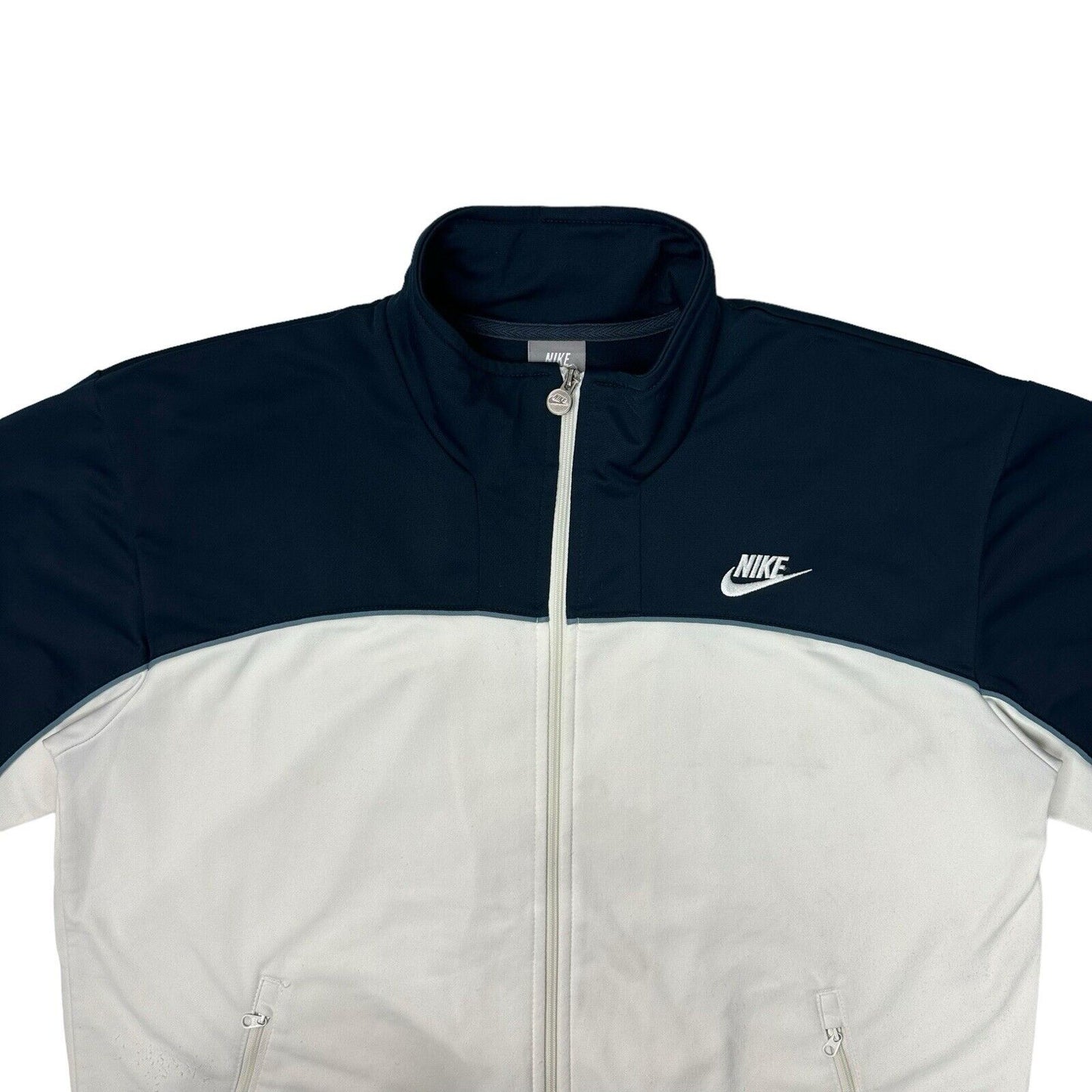 Vintage 00’s Nike Track Jacket Mens Large White And Navy Embroidered Logo