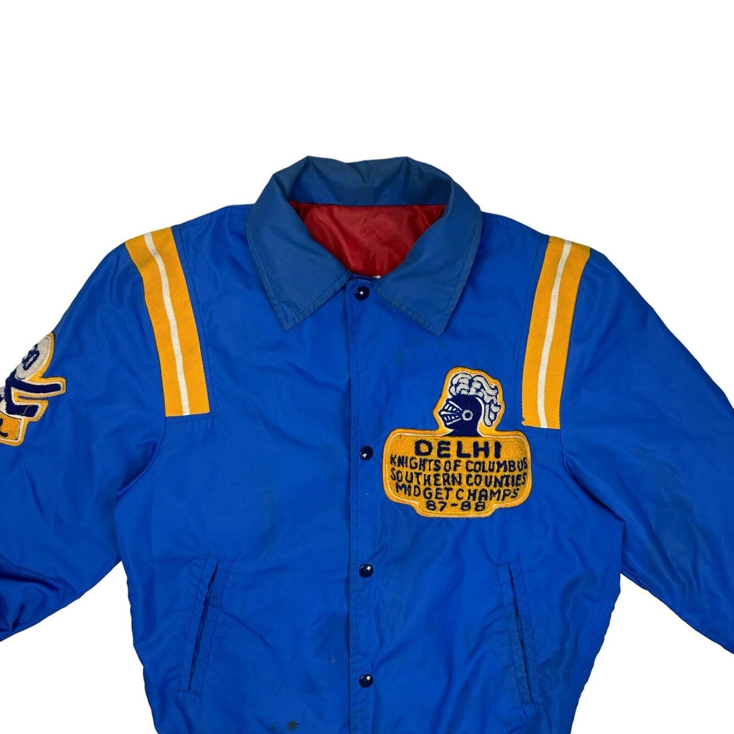 80’s Vintage Knights Of Columbus Jacket Men’s Medium Blue Varsity College Jacket