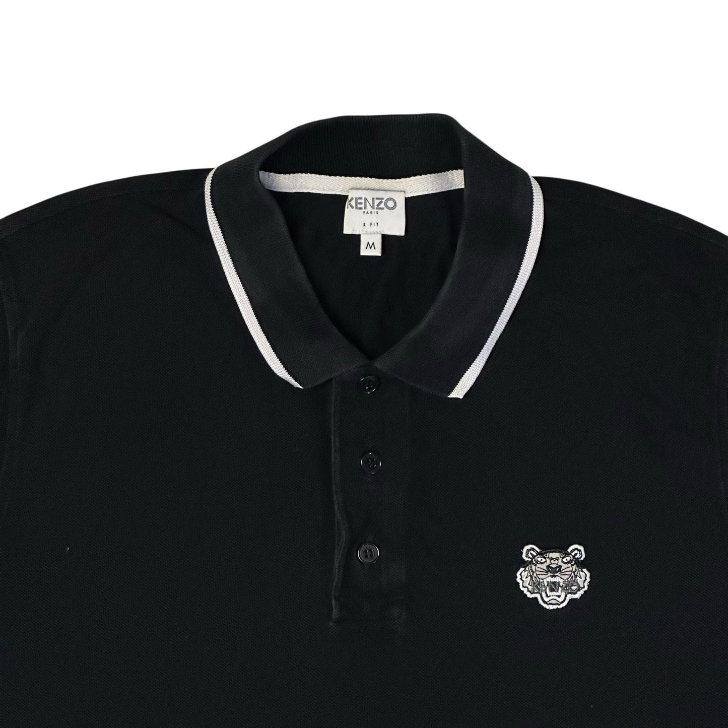 Kenzo Polo Top Black Men’s Medium Embroidered Tiger Logo
