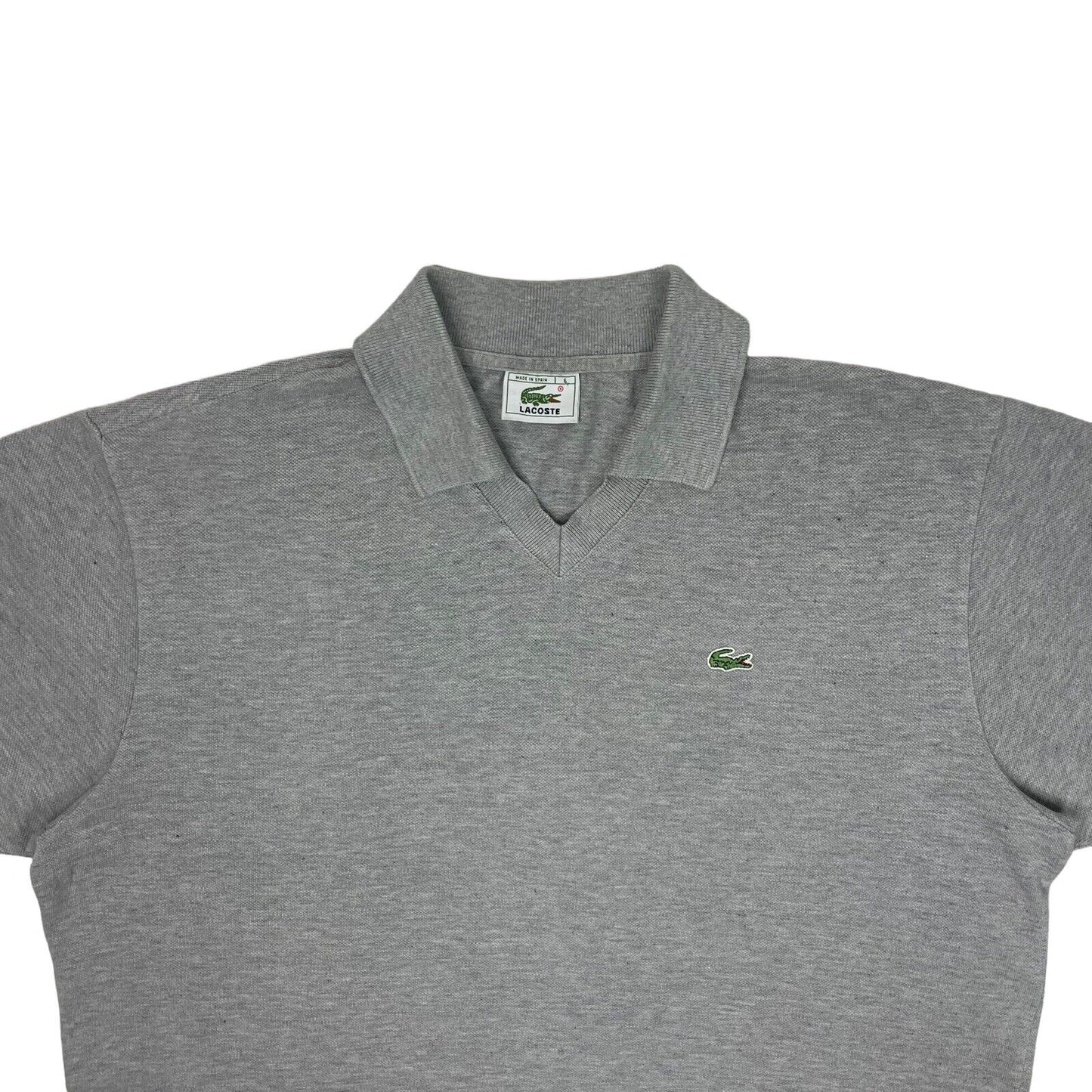 Vintage Lacoste Polo Shirt Mens Medium Grey Made In Spain