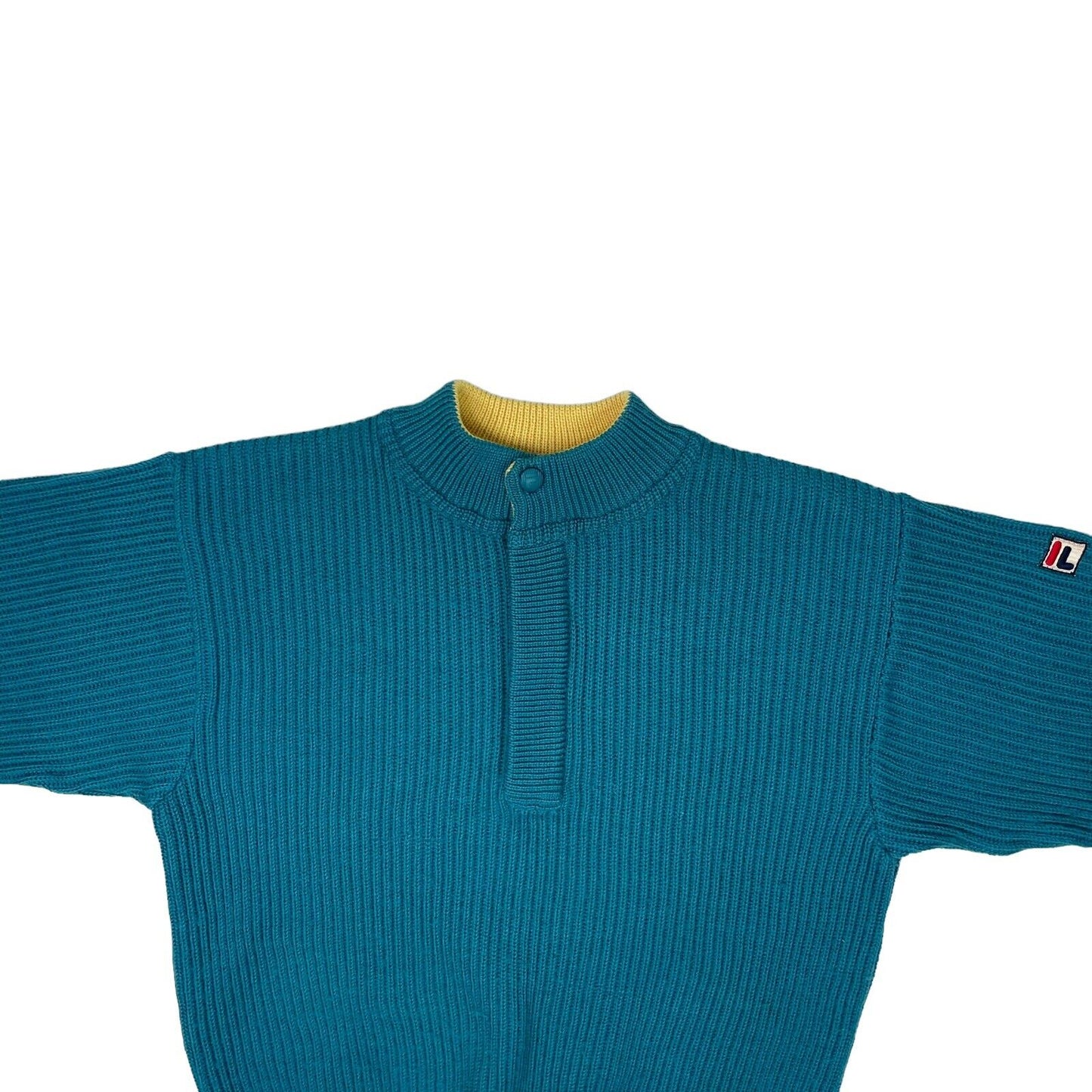 Vintage Fila Zip Neck Green Jumper Mens Small 80’s Sportswear Made In Italy