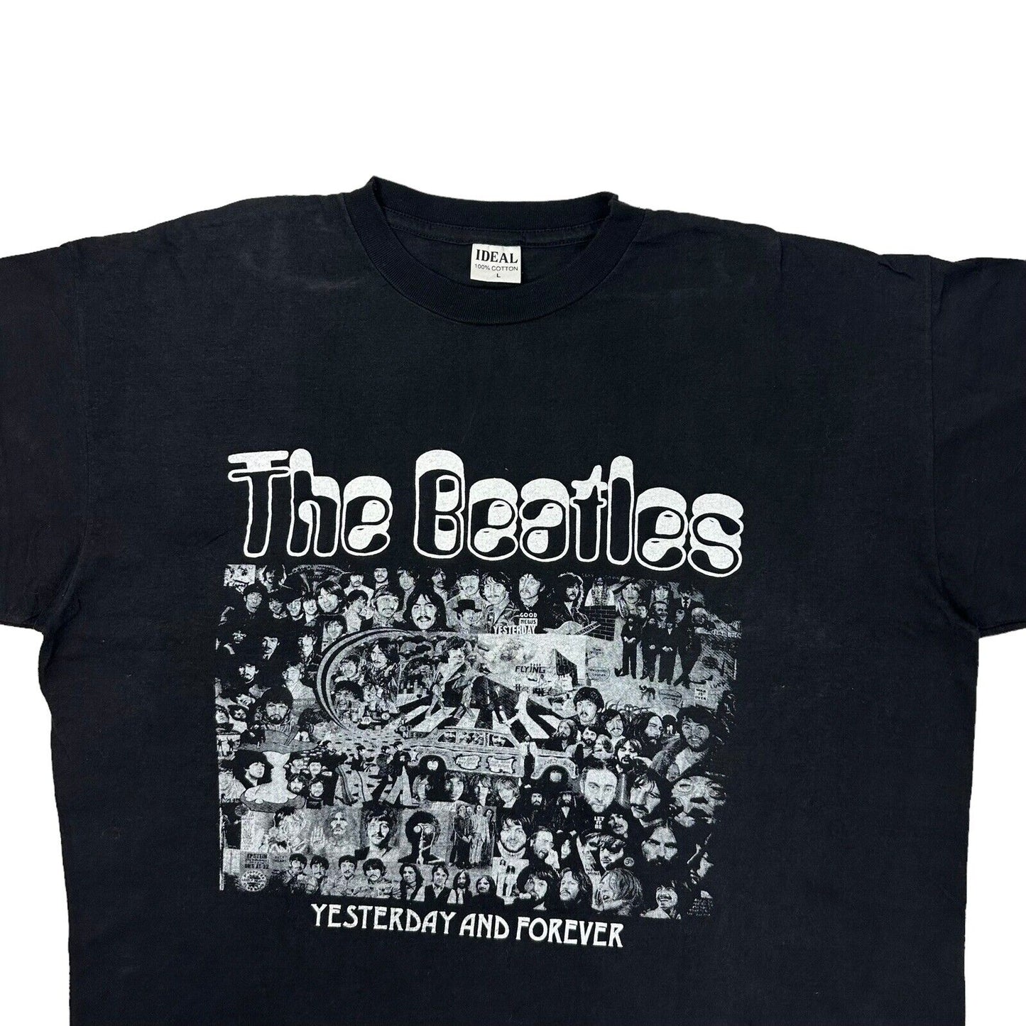 Vintage 90’s The Beatles T-Shirt Mens Large Black Yesterday And Forever