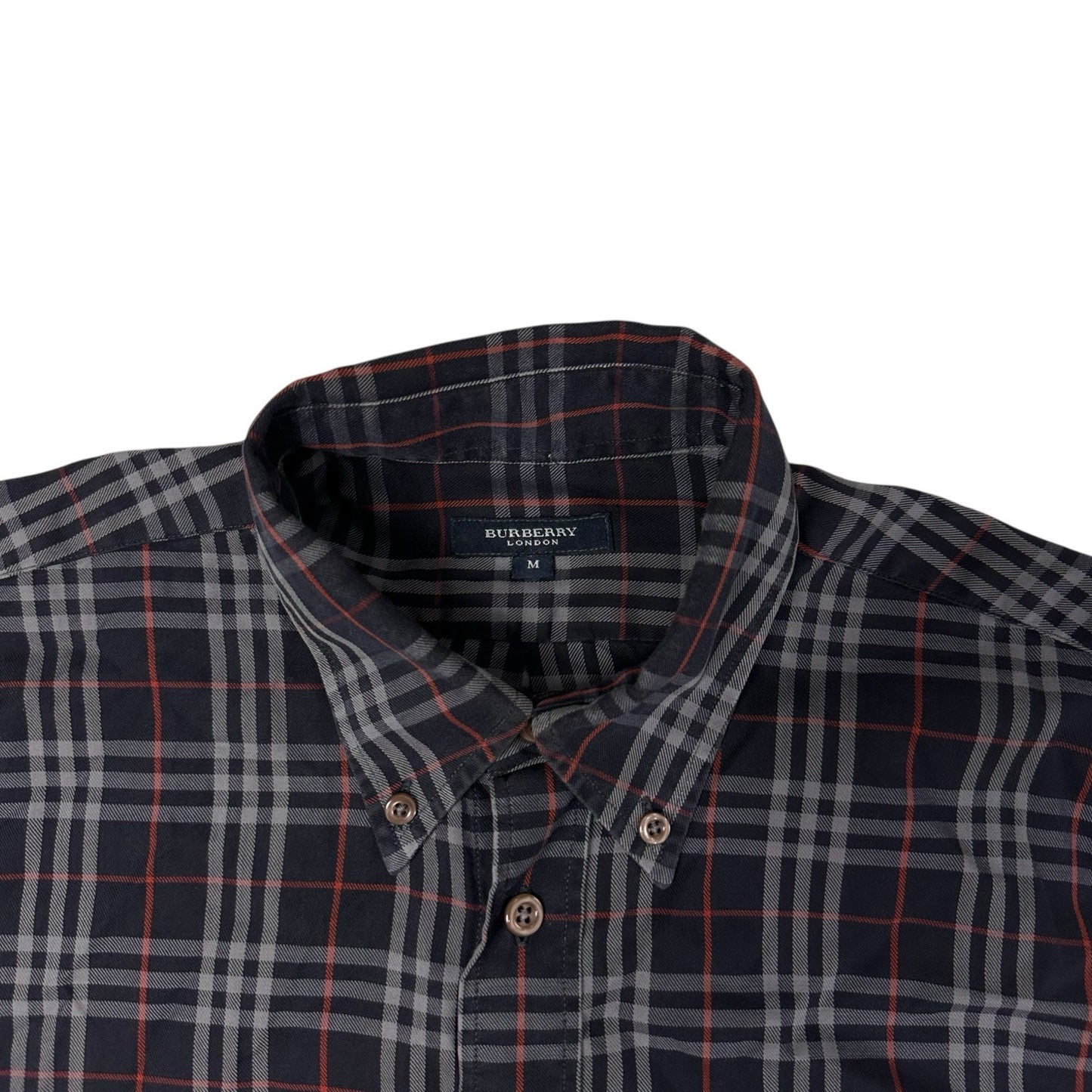 Vintage Burberry Check Shirt Men’s Medium Navy Blue And Red