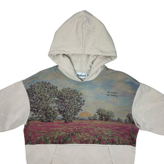 Profound Aesthetics Pullover Hoodie Men's XS Cream Sunset Graphic Print