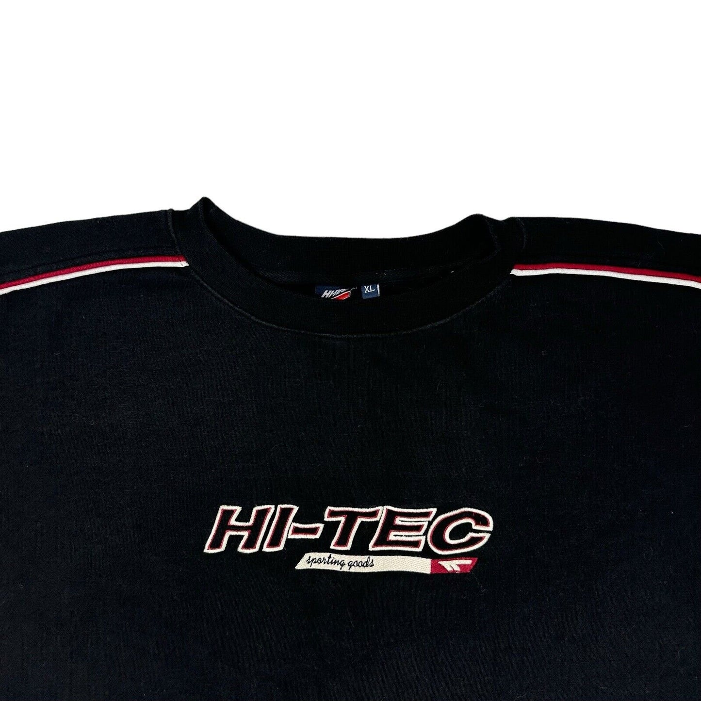 Vintage Hi-Tec Crew Neck Jumper Mens XL Black 90's Sportswear Embroidered