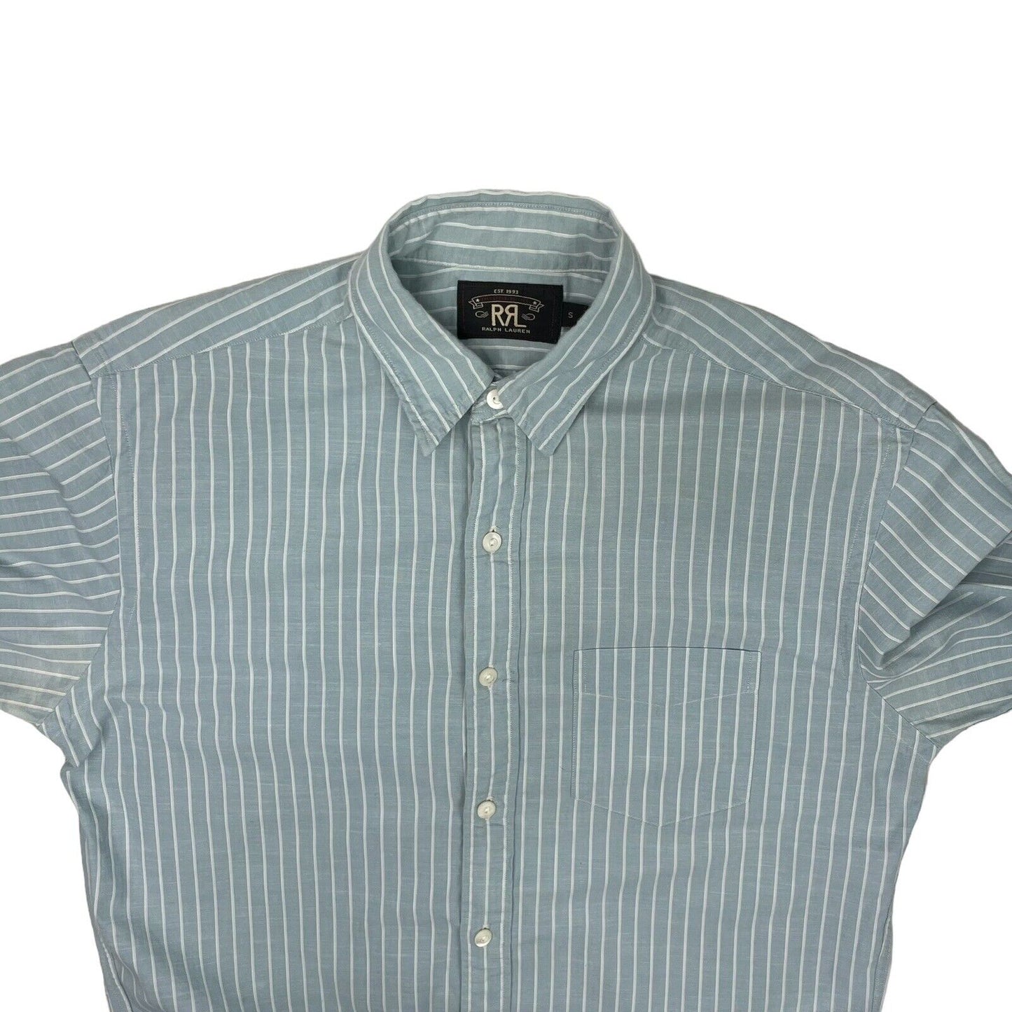 Double RL Ralph Lauren RRL Shirt Mens Small Blue And White Stripe