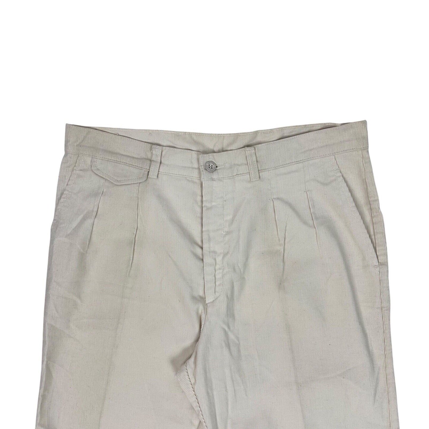 Vintage Levi’s Cord Trouser 33w 33l Straight Leg Cream Made In France 70’s Rare