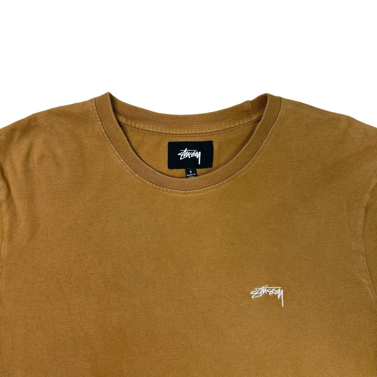 Stussy Logo Racer T-Shirt Long Sleeve Brown Mens Small Streetwear