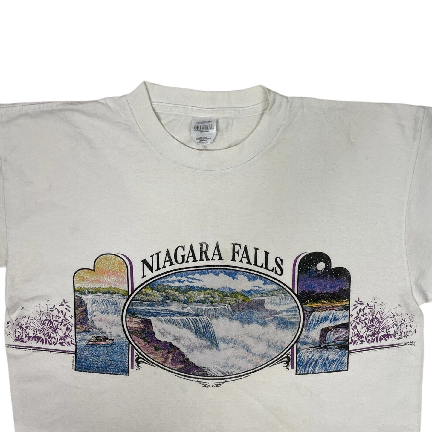 Vintage Tultex Niagara Falls Canada T-Shirt Men’s XL White With Graphic Print