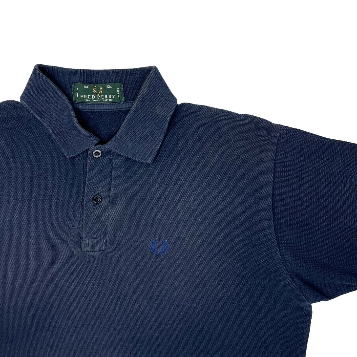 Vintage Fred Perry Polo Shirt Mens XL Navy Blue Made In England Embroidered Logo