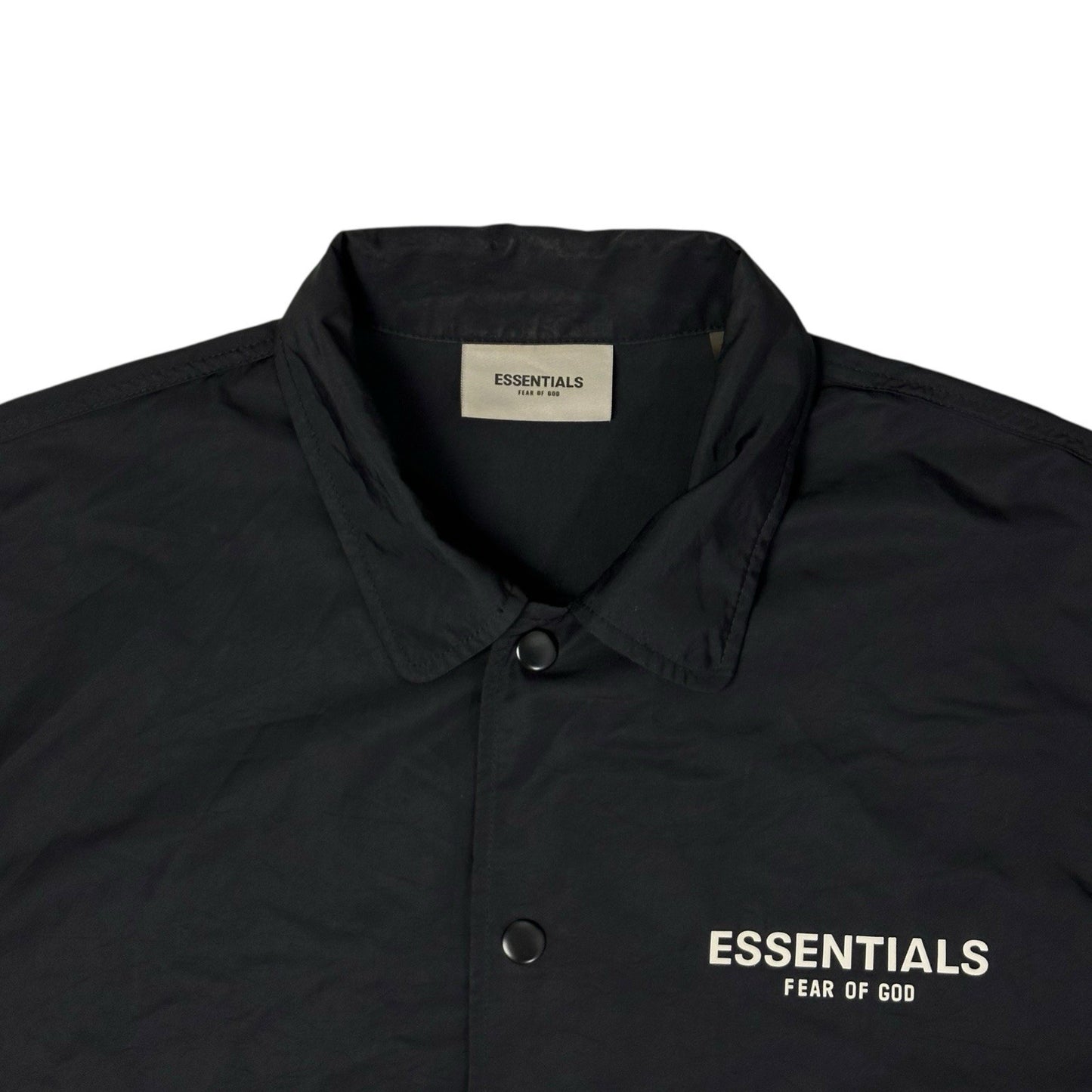 SS21 Essentials Fear Of God Coach Jacket Black Men’s Large Reflective