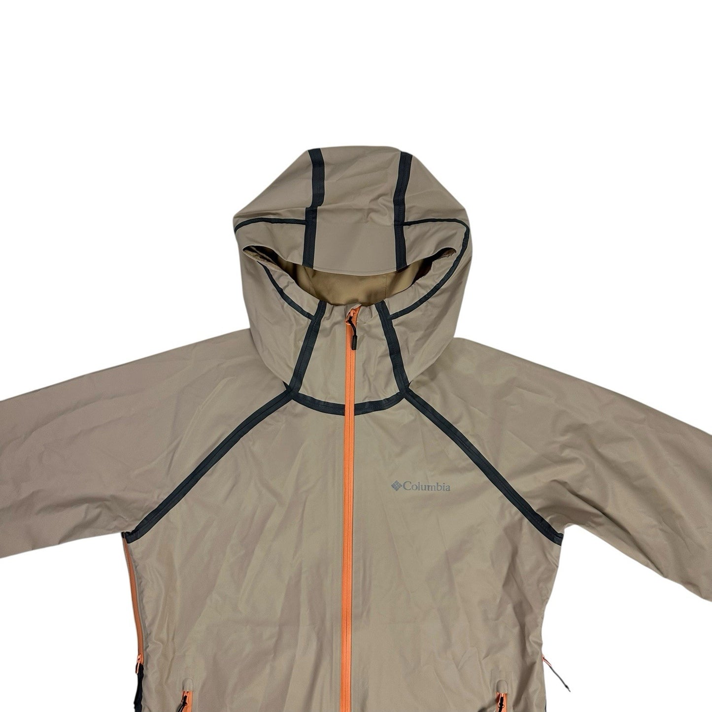 NWT Columbia Reign No Shine Hardshell Jacket Beige Men’s Medium Waterproof