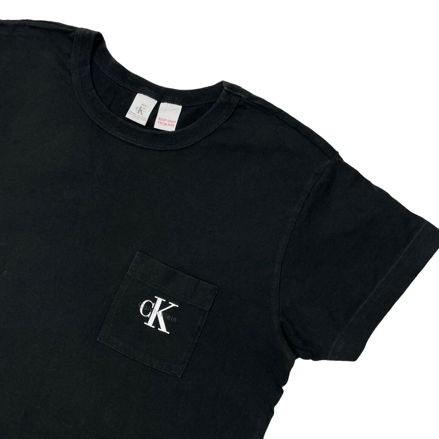 Vintage Calvin Klein Pocket T-Shirt Mens Medium/Large Black