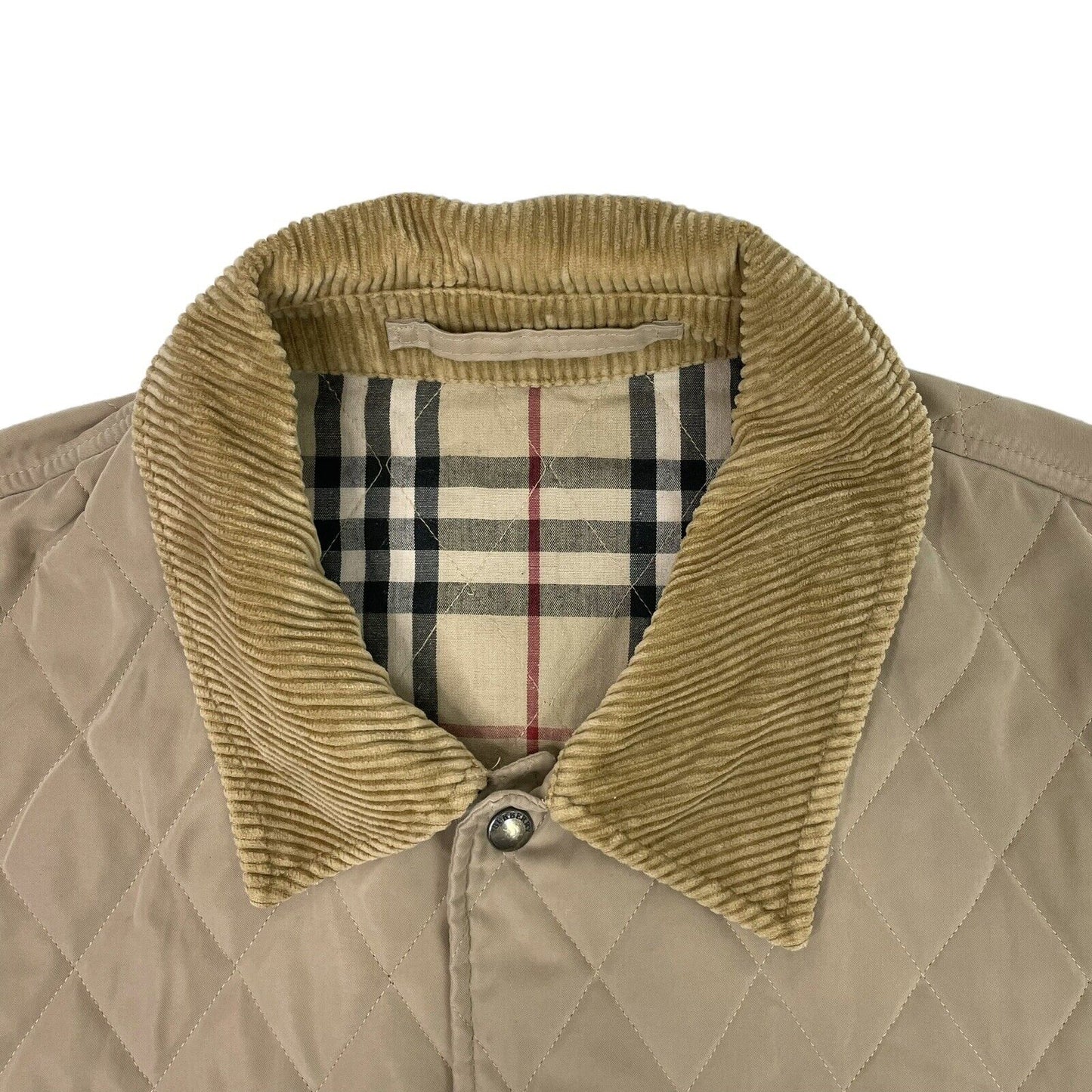 Vintage Burberry Diamond Quilt Beige Jacket Men’s XL Novacheck Made In England