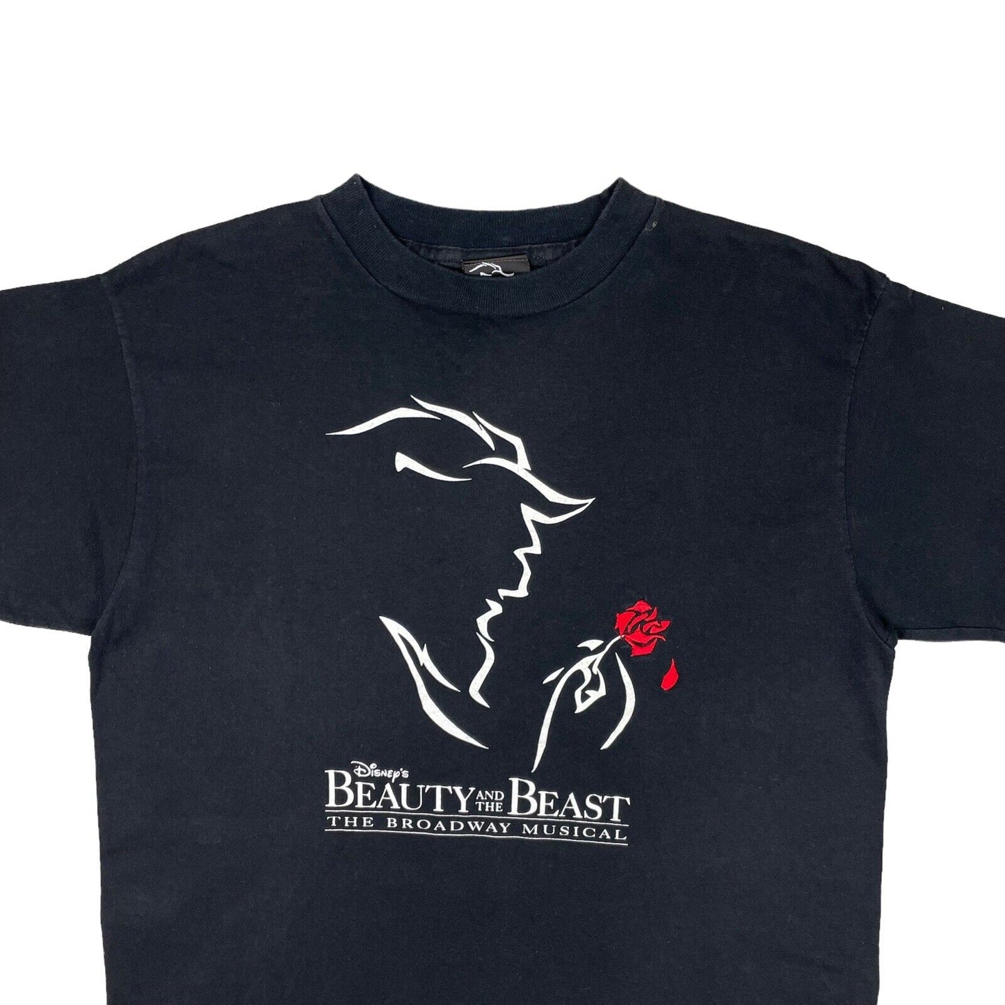 Vintage 90’s Beauty And The Beast Broadway T-Shirt Black Mens Large Made In USA