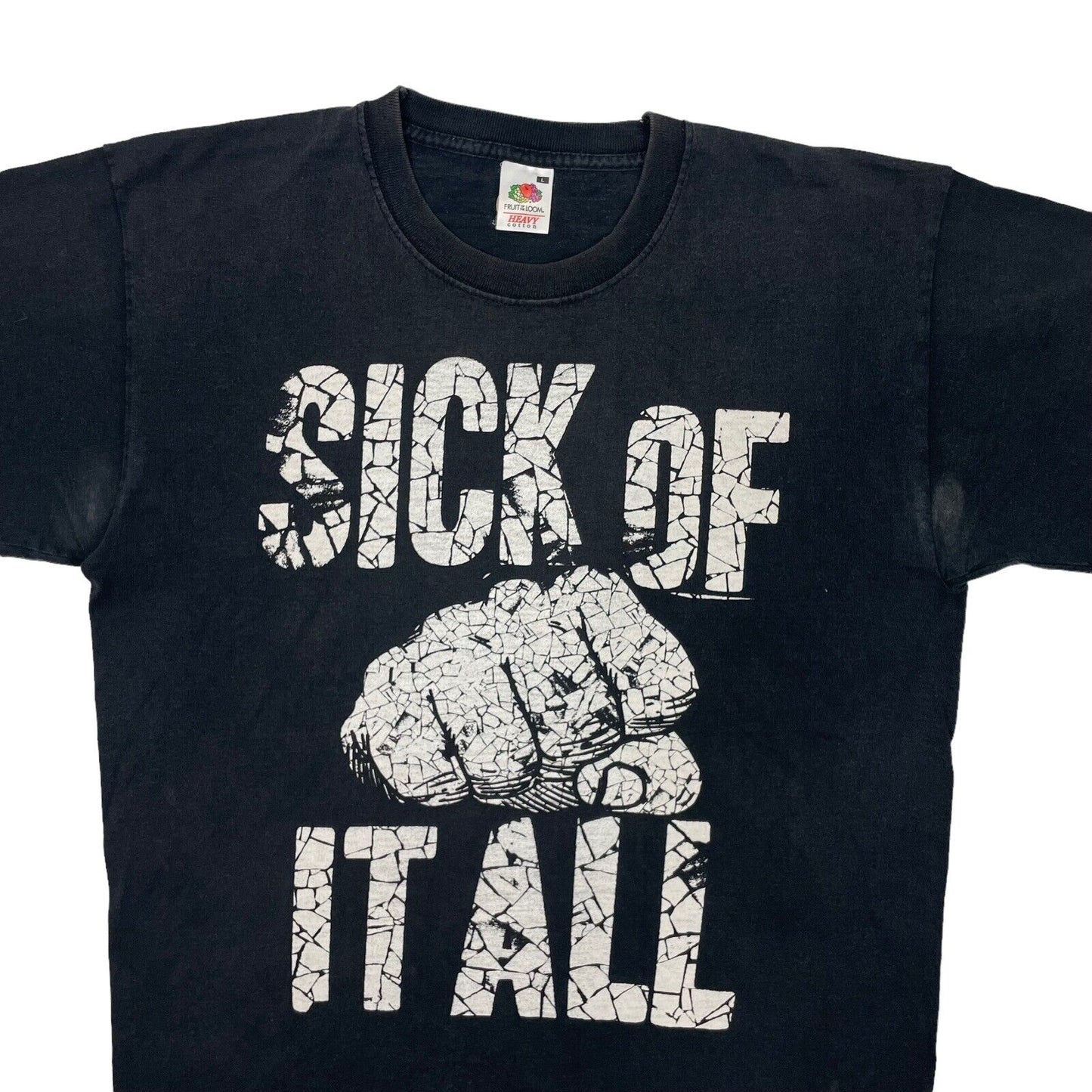 00’s Sick Of It All Black T-Shirt Mens Large Fruit Of The Loom New York Hardcore