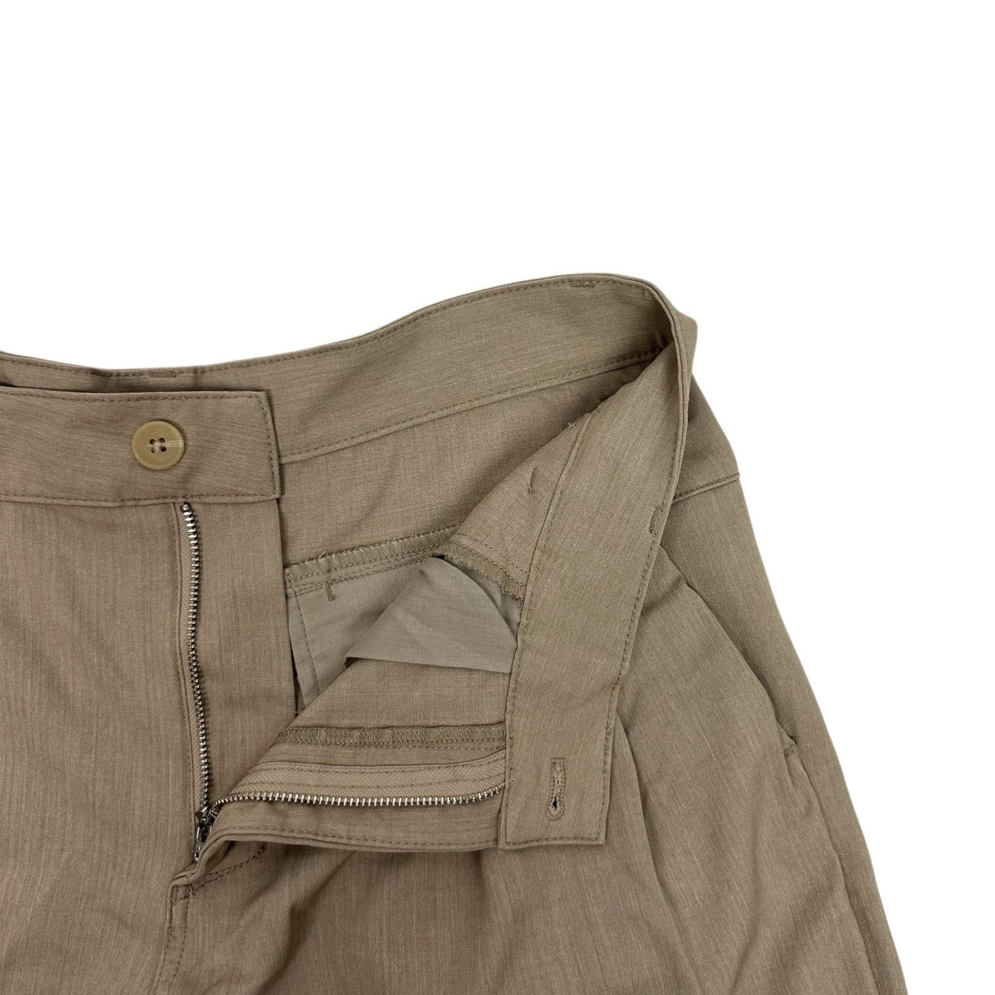 Zanerobe Pleat Flow Shorts Beige 34w Lightweight Embroidered Logo