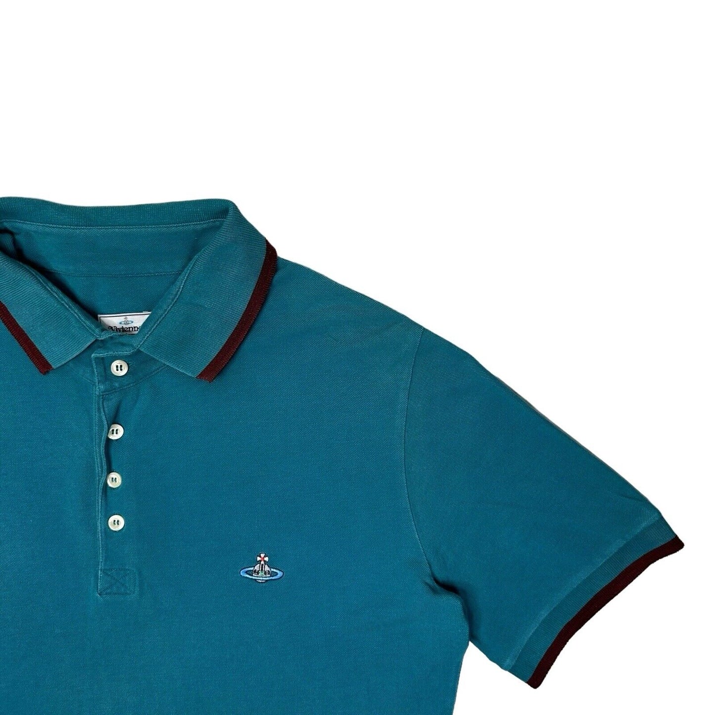 Vivienne Westwood Polo Top Mens XL Blue Embroidered Orb Logo