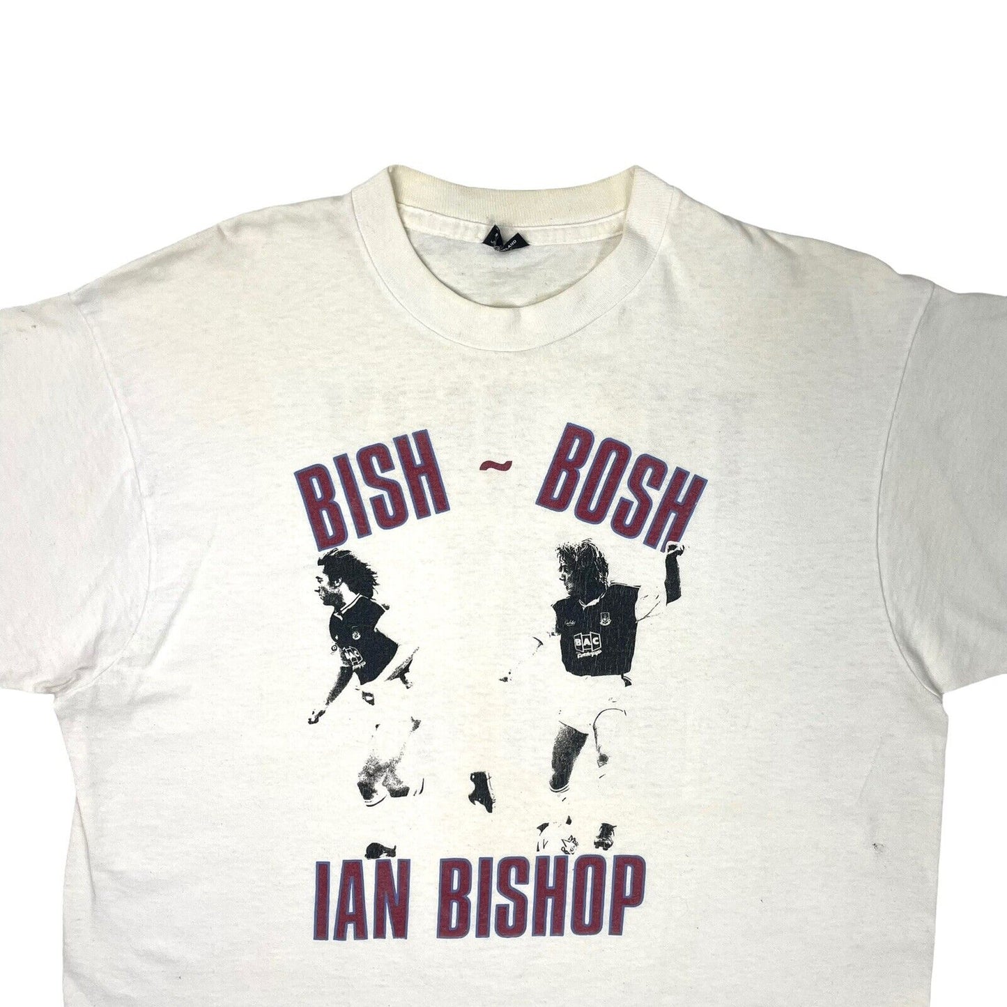 Vintage Ian Bishop T-Shirt White Men’s XL Footballer Graphic Print West Ham