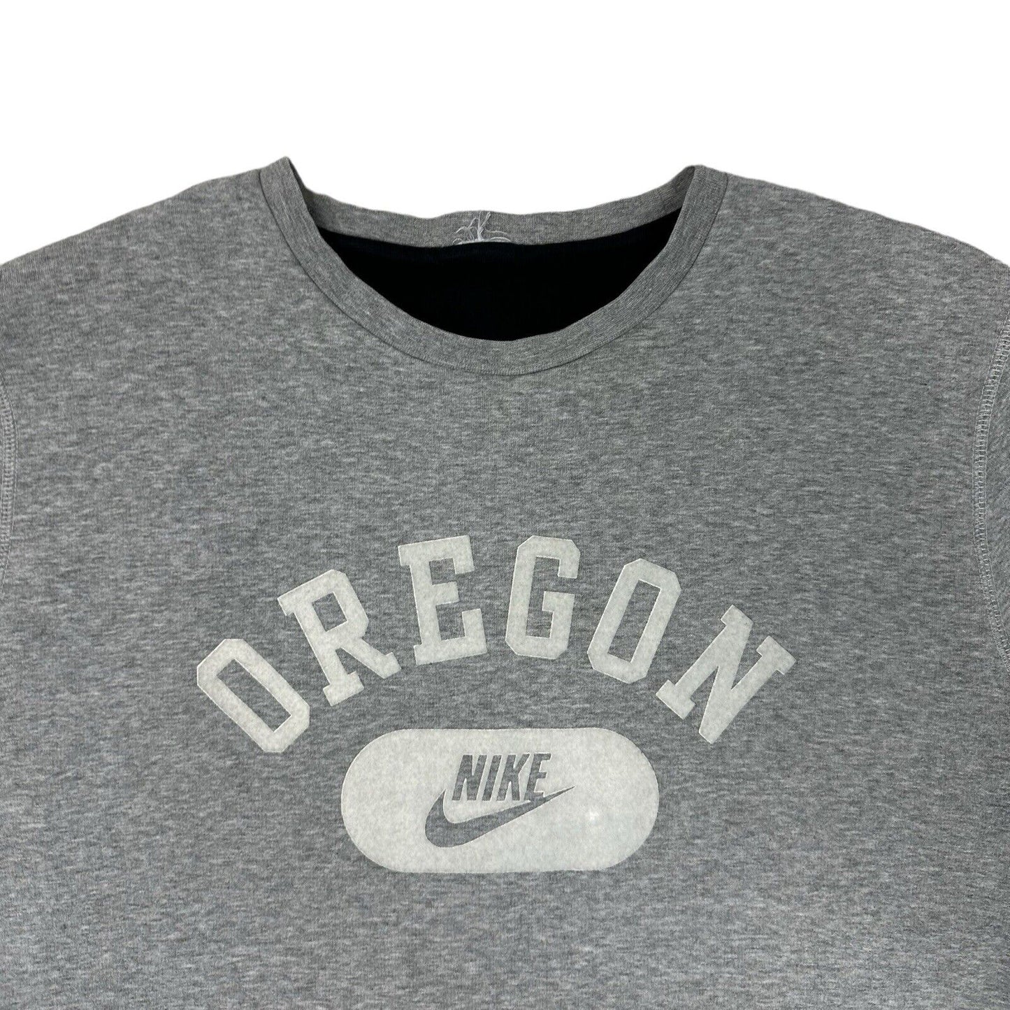 Vintage 00’s Nike Jumper Mens XL Grey Oregon Design Crew Neck With Pockets