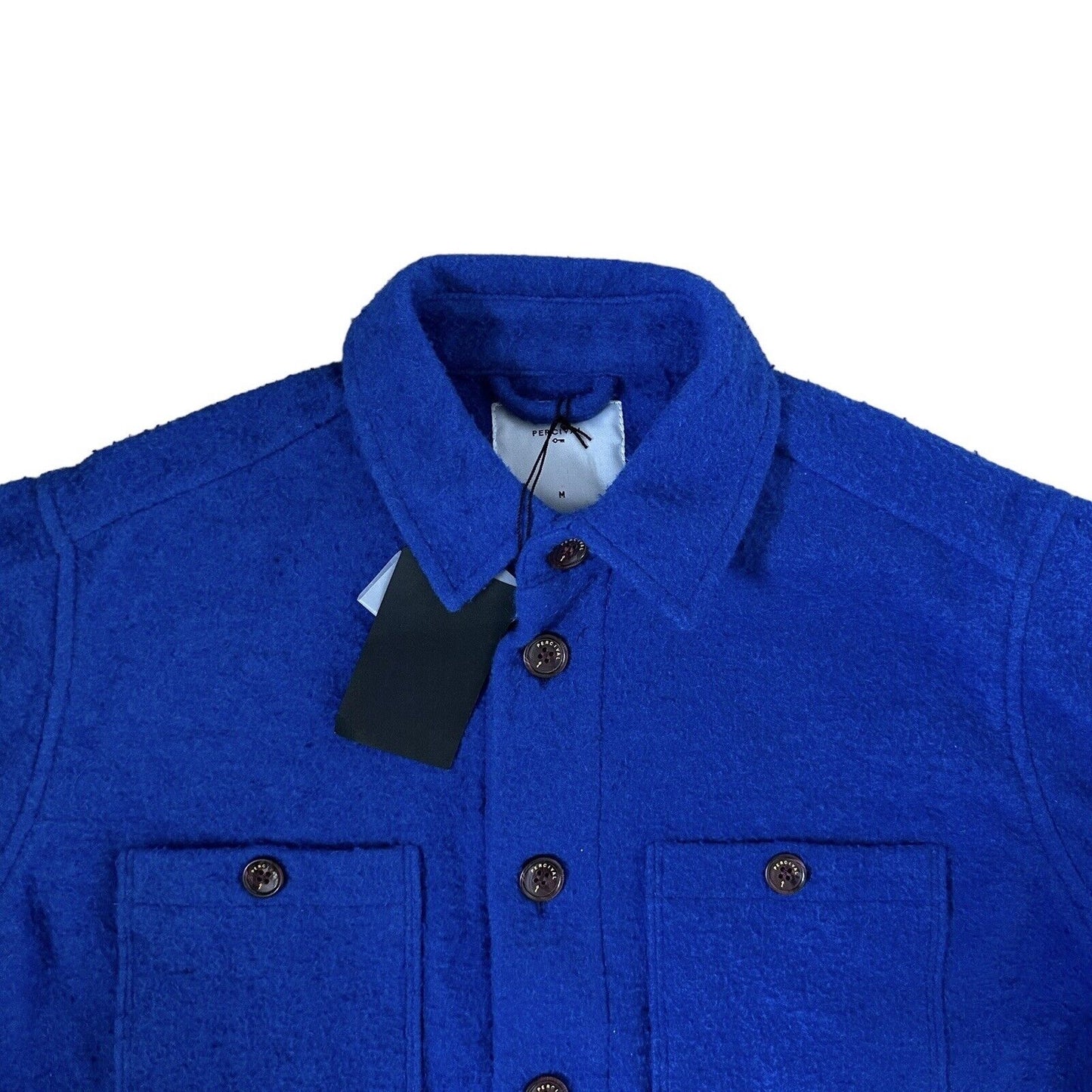 NWT Percival Blanket Workshirt Fleece Jacket Mens Medium Made In UK Blue