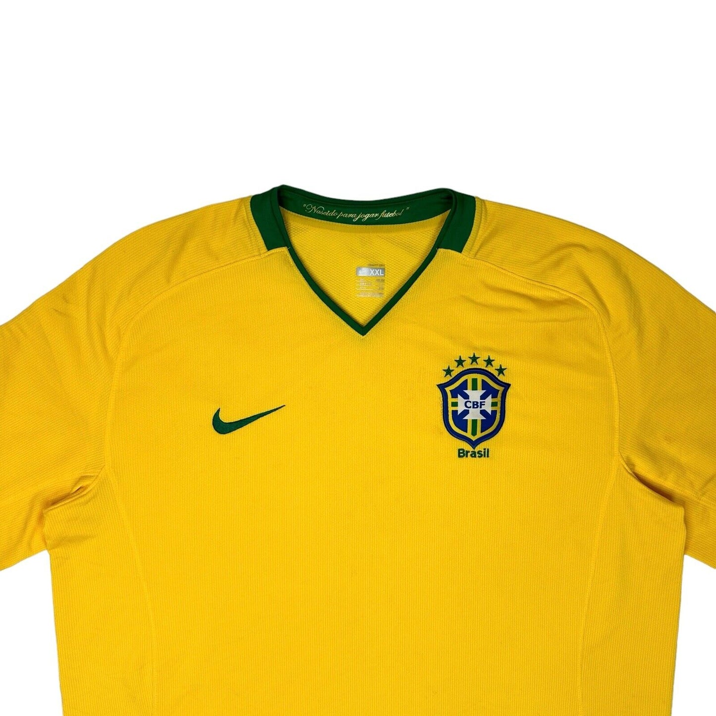 08-10 Brazil Football Shirt Nike Mens XXL Yellow And Green