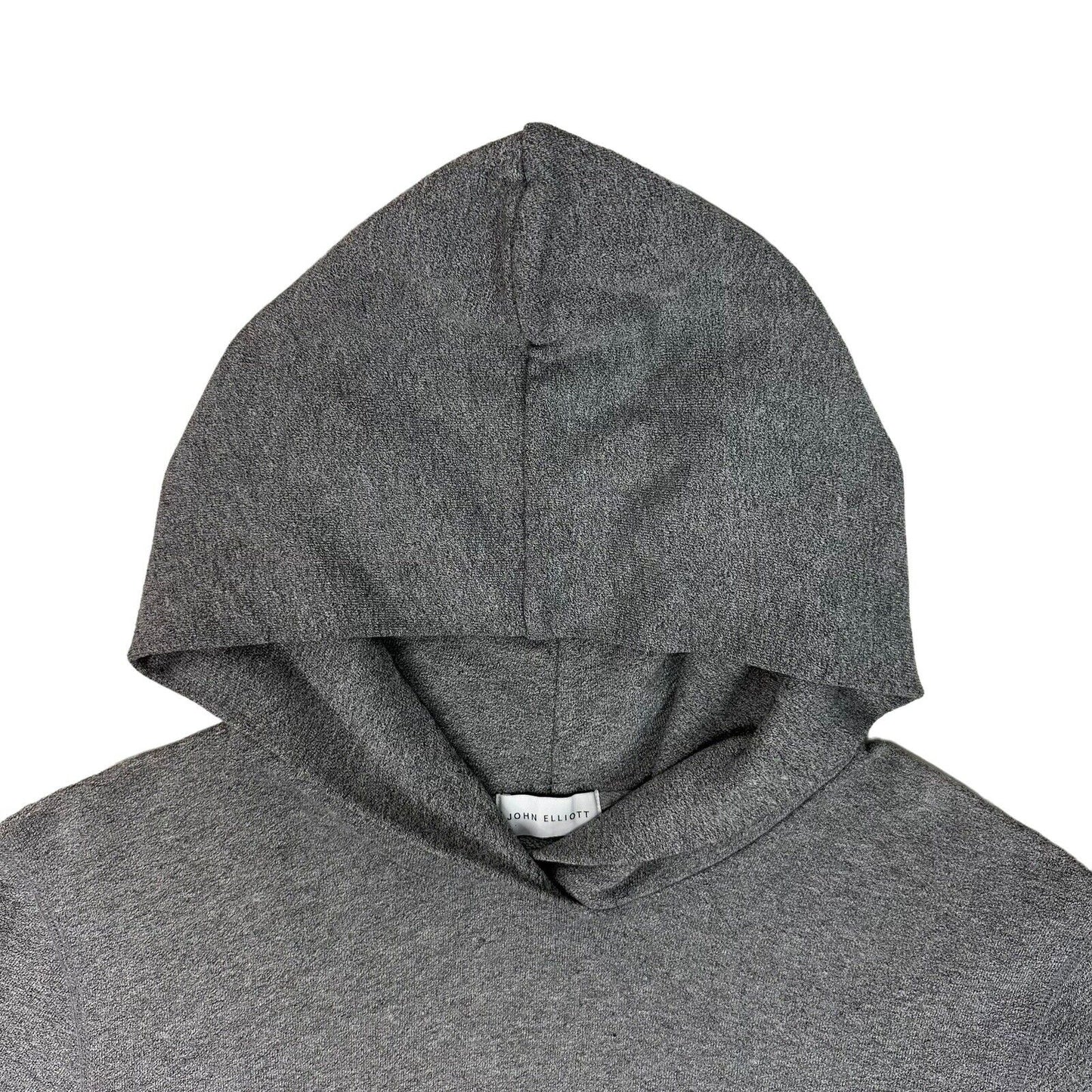 John Elliot Long Line Hoodie Pull Over Mens Size 4 XL Grey Made In USA Riri Zip