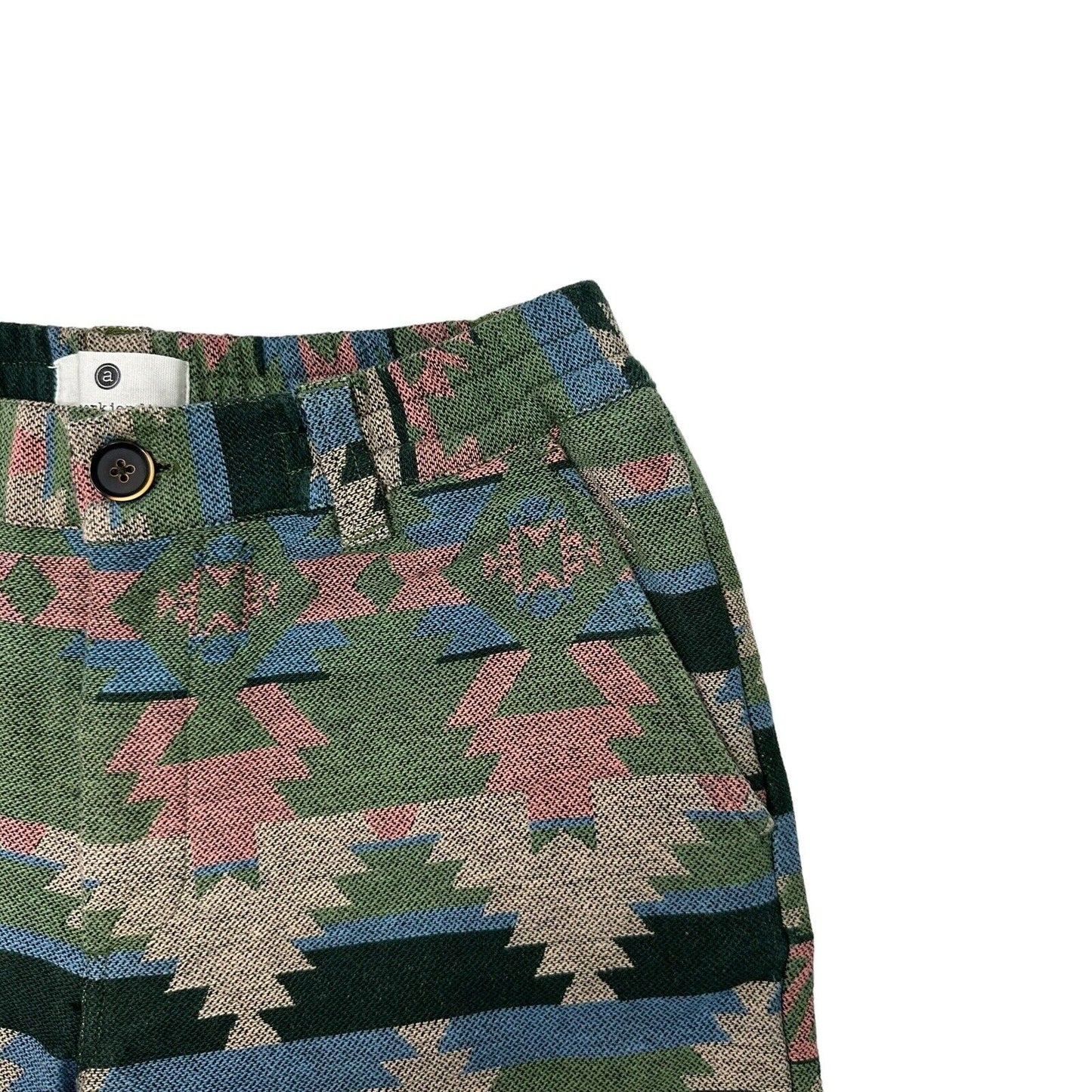 Anerkjendt Aklt John Shorts Green Aztec Style Mens Small Denmark Design