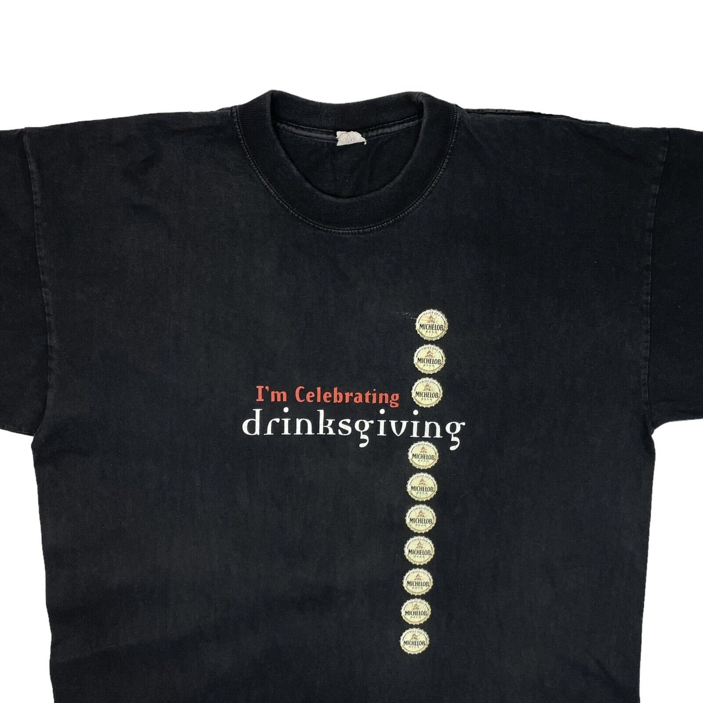 Vintage Michelob Beer T-Shirt Mens XL Black Drinksgiving