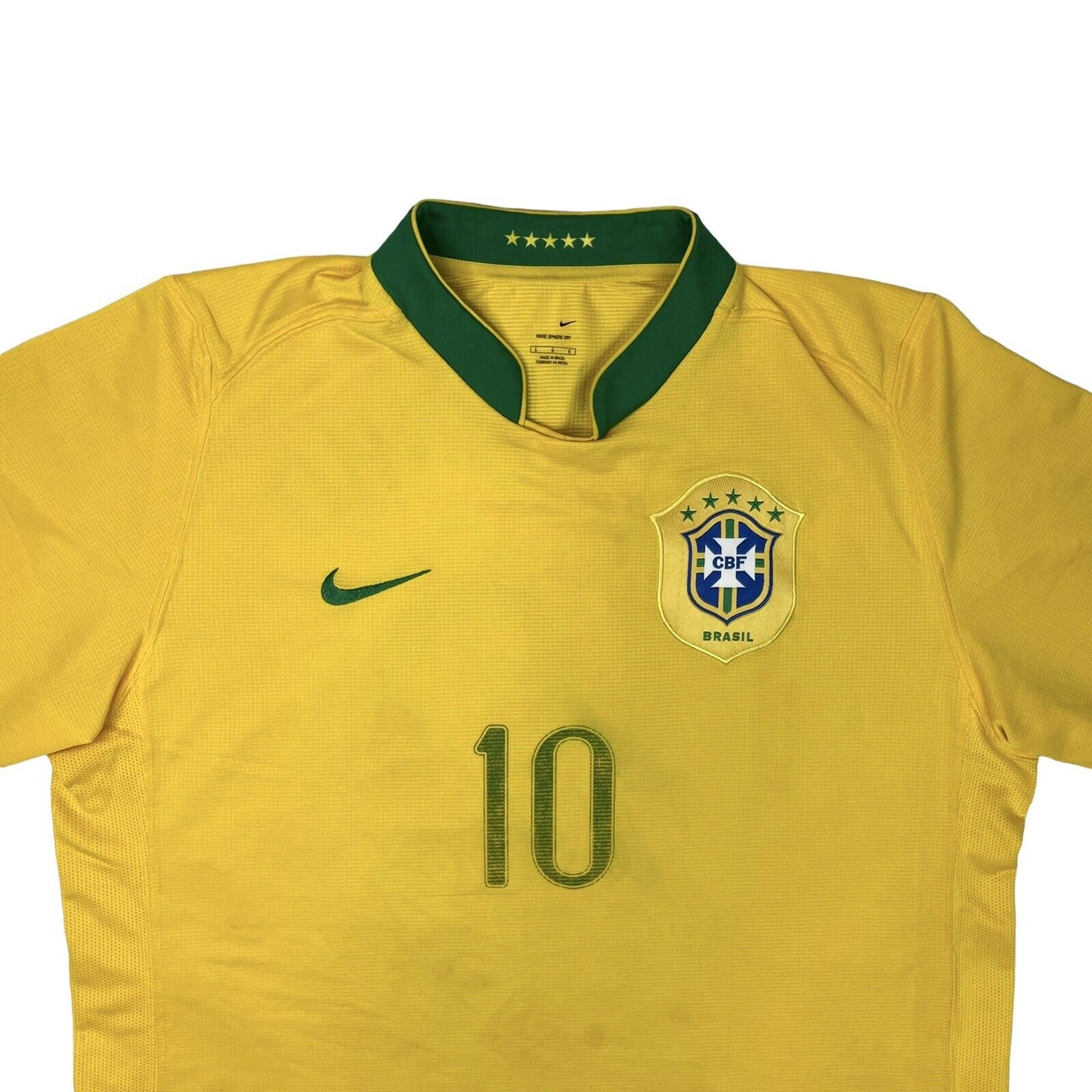 2006 Brazil Nike Football Shirt Mens Large 10 Ronaldinho Yellow And Green