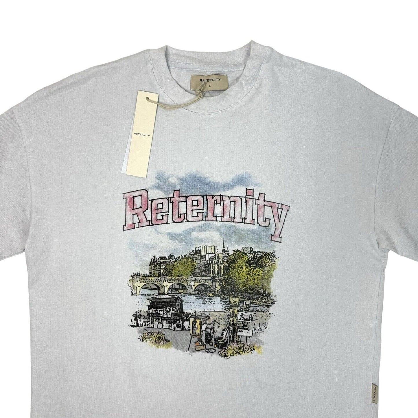 NWT Reternity La Seine T-Shirt Men’s Large White Graphic Print