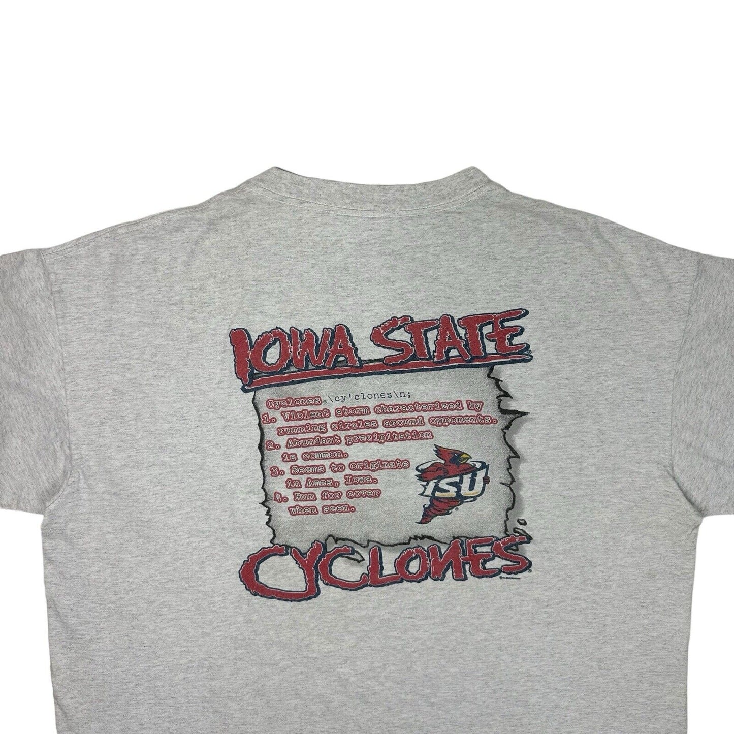 Vintage Iowa State Cyclones T-Shirt American Football Grey Mens XXL