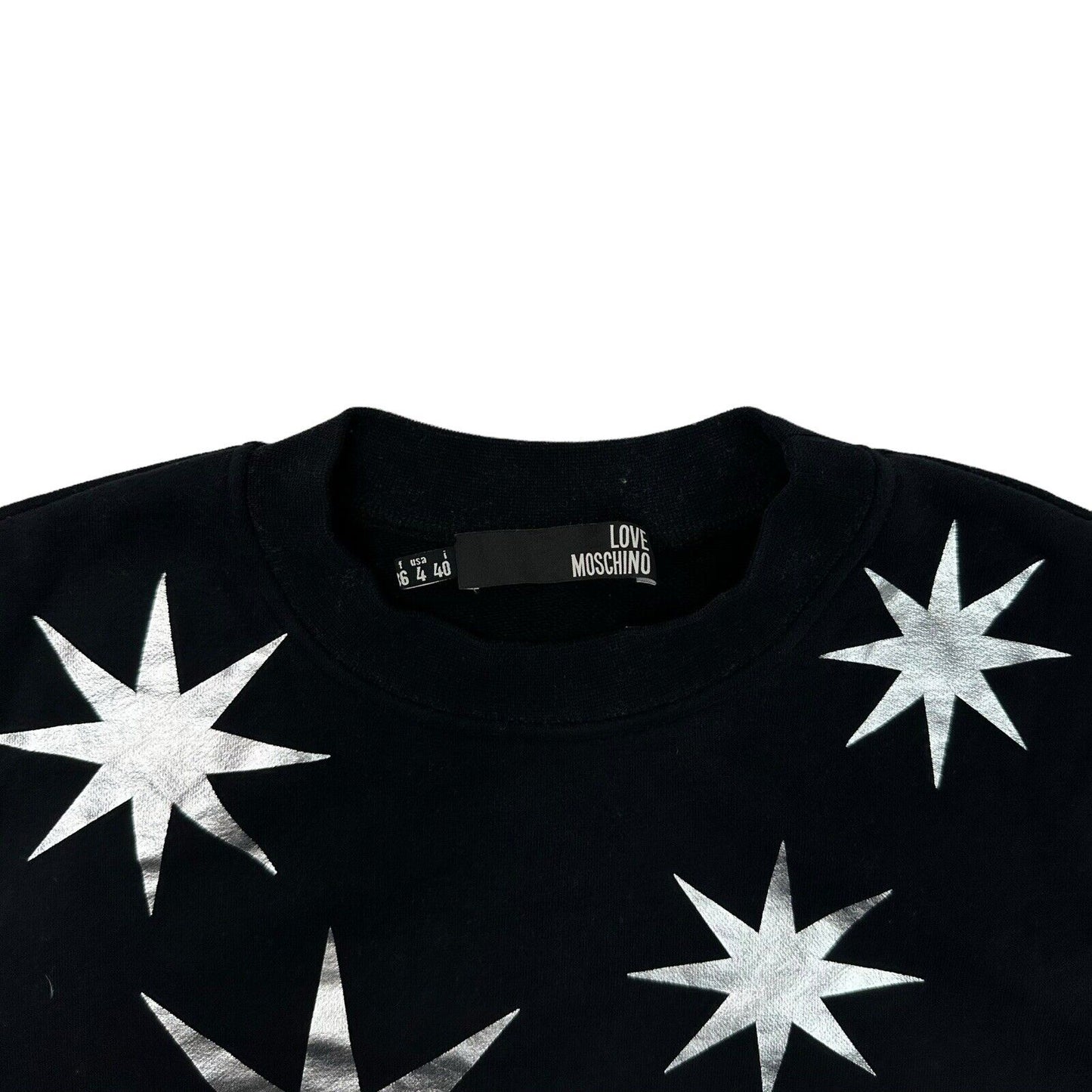 Love Moschino Crew Neck Star Jumper Black Womens Small UK8