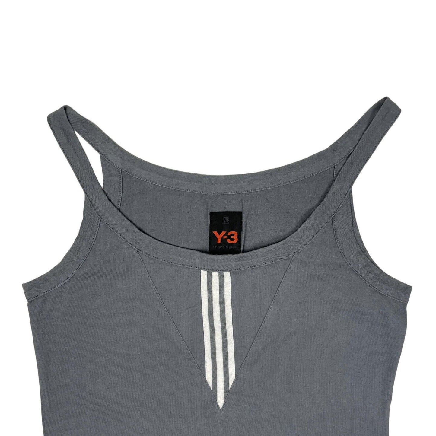 Vintage Y-3 SS03 Vest Top Womens Medium Grey Adidas Three Stripe Yohji Yamamoto