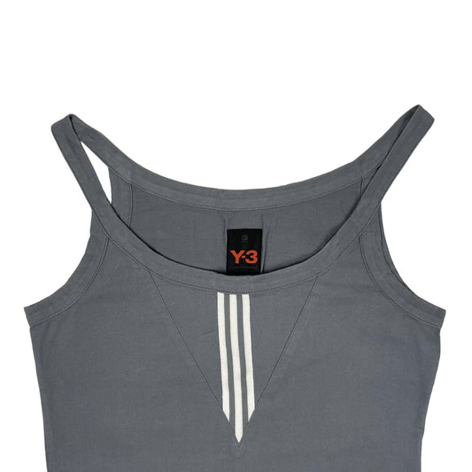 Vintage Y-3 SS03 Vest Top Women's Medium Grey Adidas Three Stripes Yohji Yamamoto