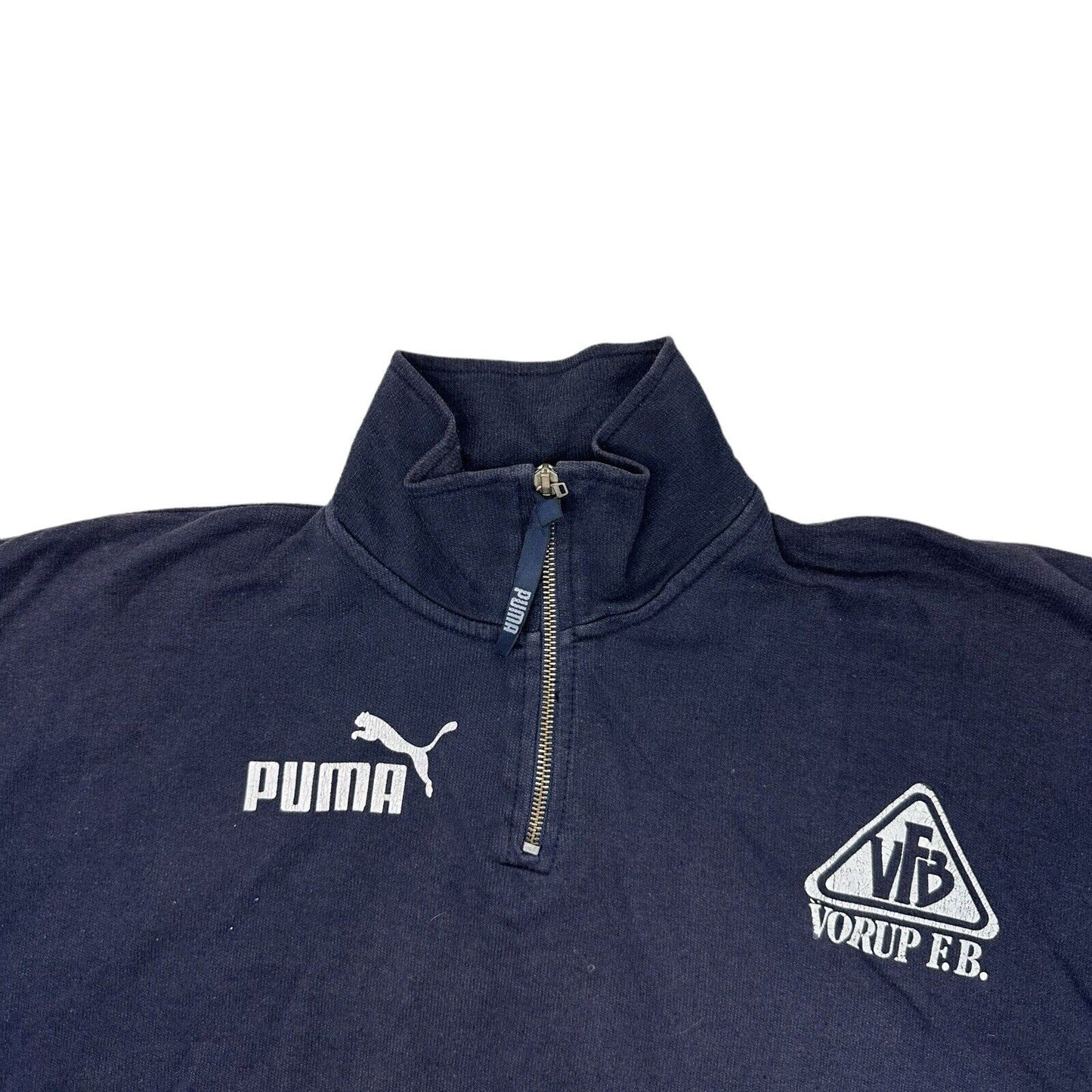 Vintage Puma Vorup F.B. Jumper Mens Medium Navy Blue 90's Sportswear Quarter Zip