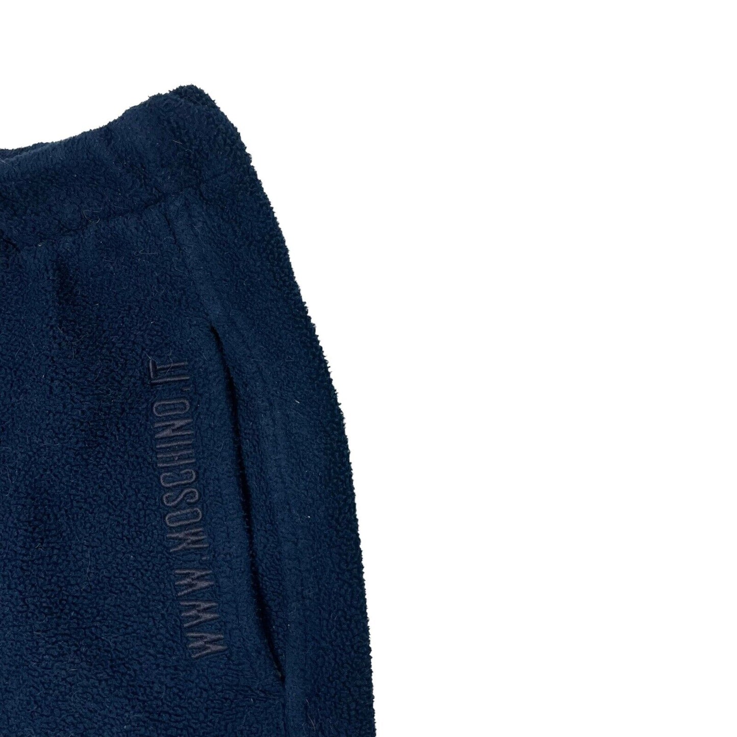 Vintage Moschino Fleece Jogger Mens XL Navy Blue Embroidered Made In Italy