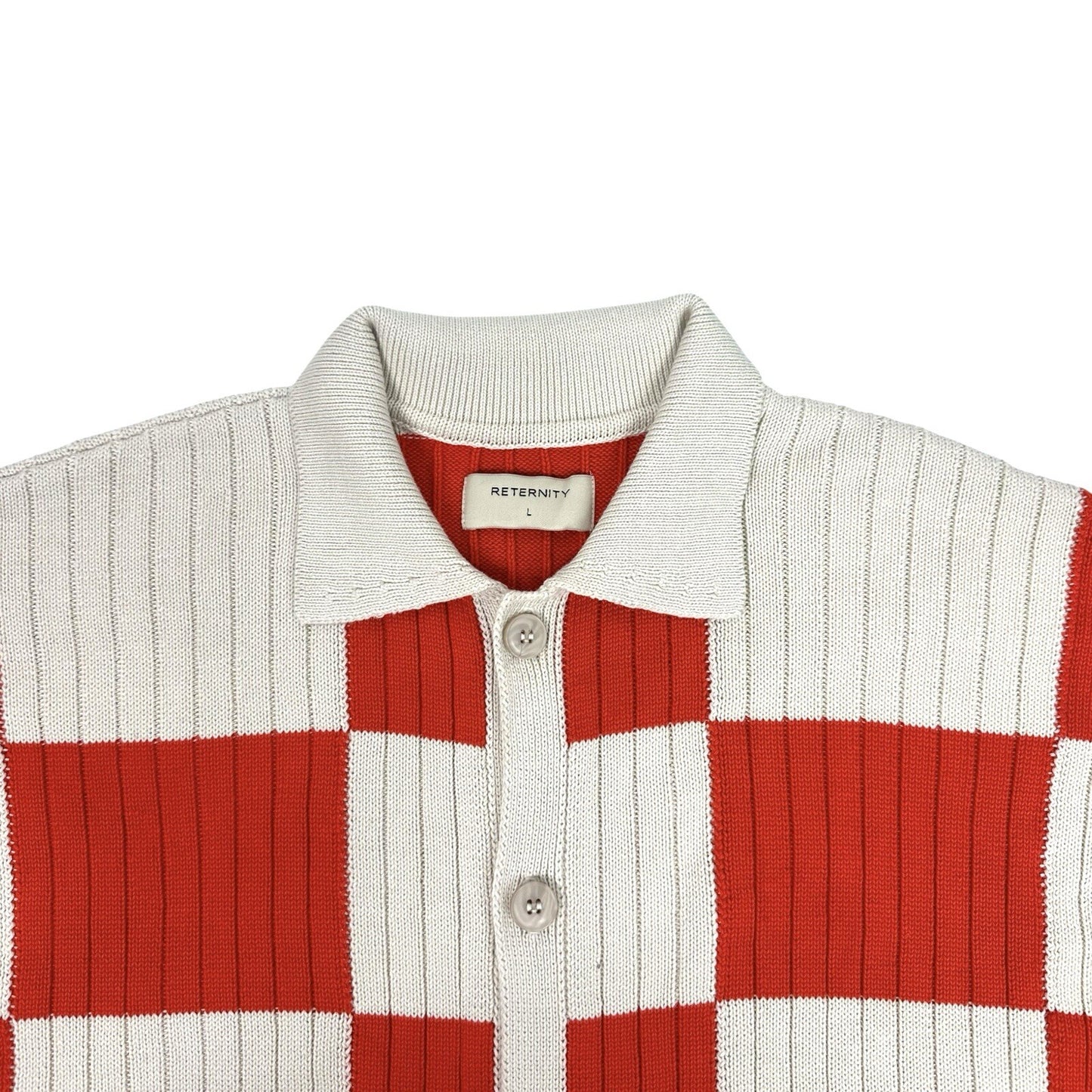 Reternity Knit Button Jacket Cardigan Cream And Red Men’s Large